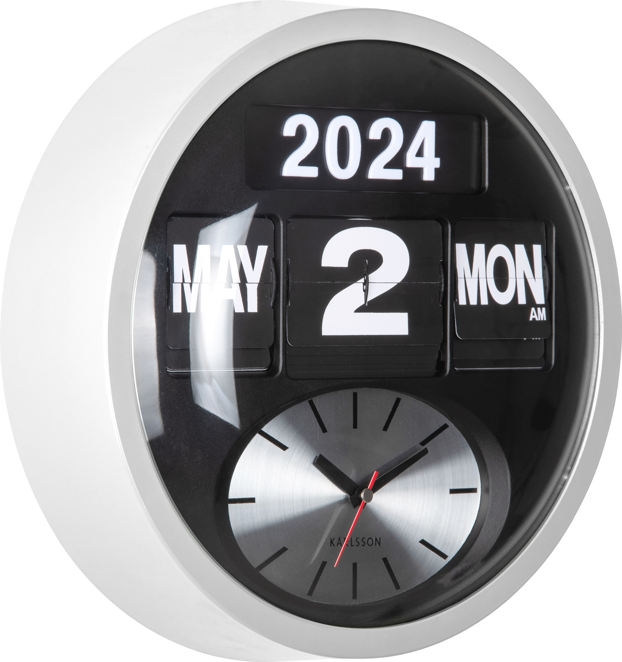 Zegar ścienny Round Flip biały