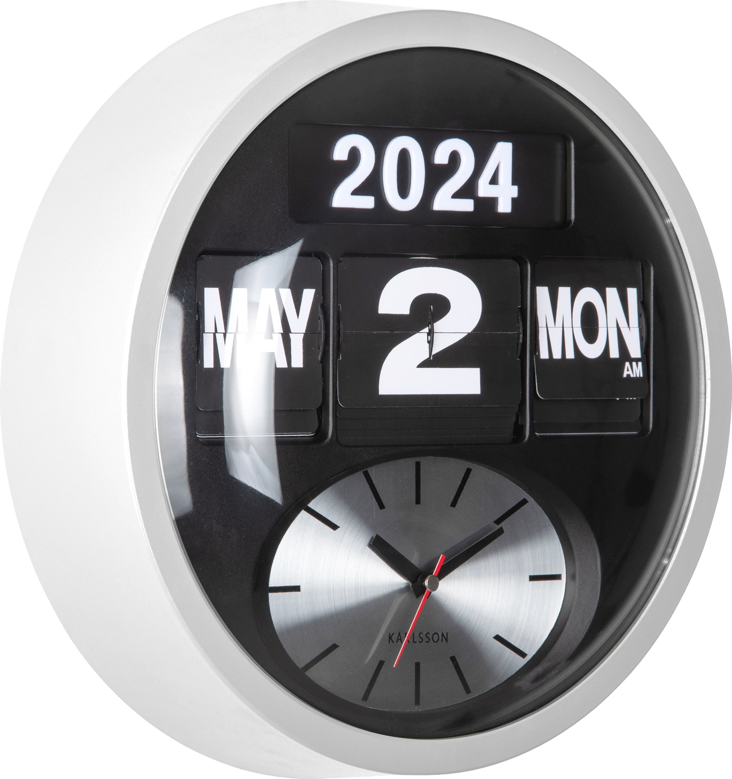 Zegar ścienny Round Flip biały