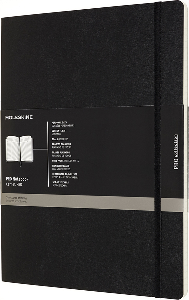 Notes w linię Moleskine Professional XXL 192 strony czarny miękka oprawa