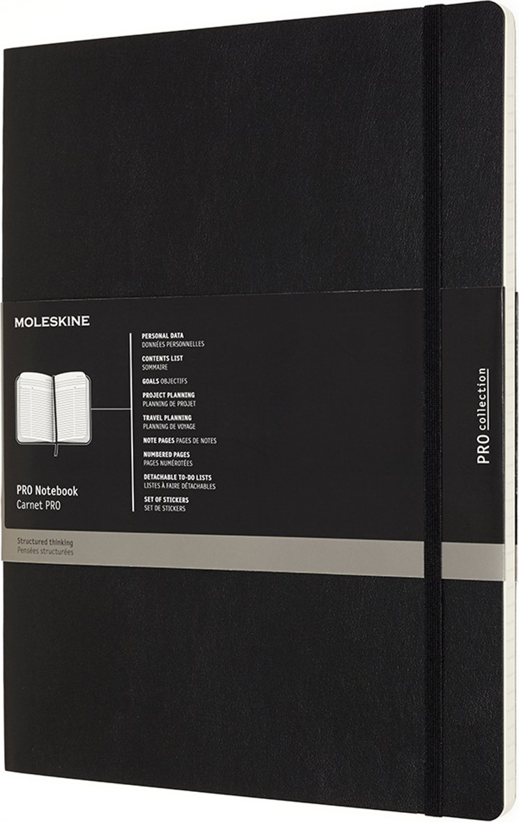 Notes w linię Moleskine Professional XXL 192 strony czarny miękka oprawa