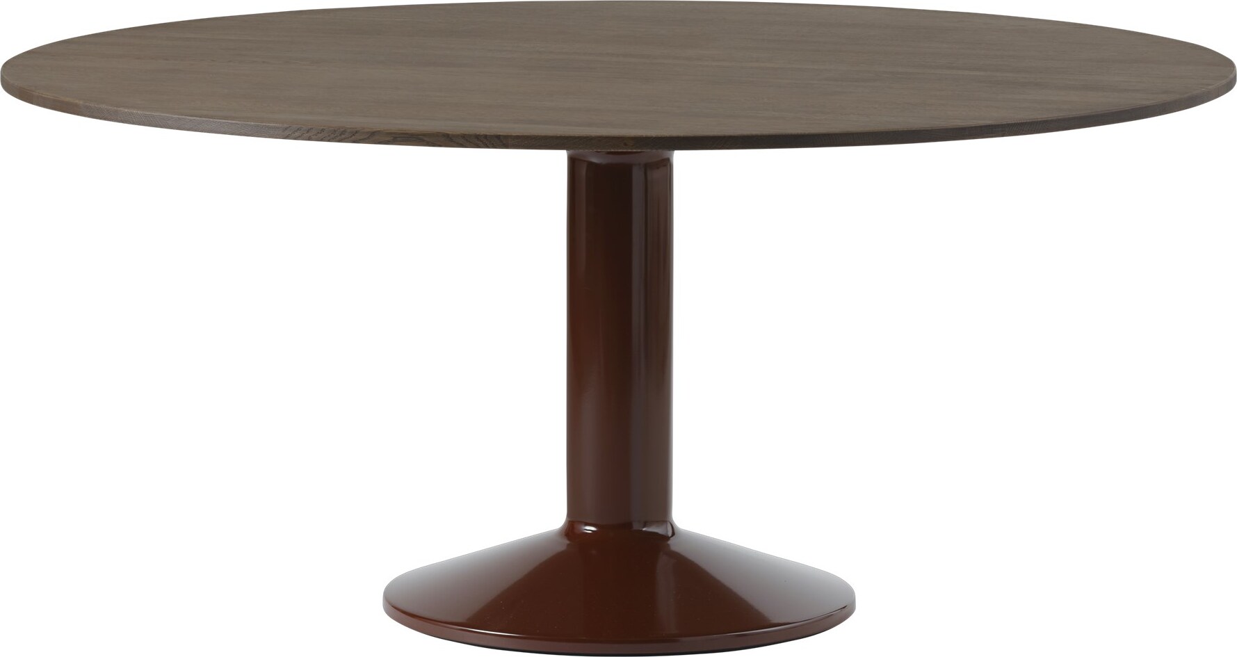 Stół Midst okrągły 160 cm ciemny dąb na czerwonej nodze