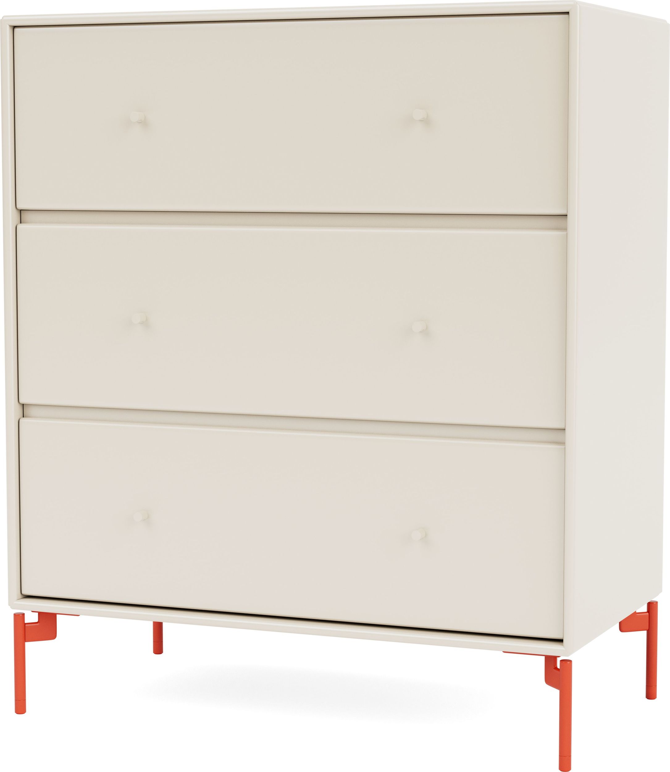 Komoda Carry jasnobeżowa na czerwonych nogach