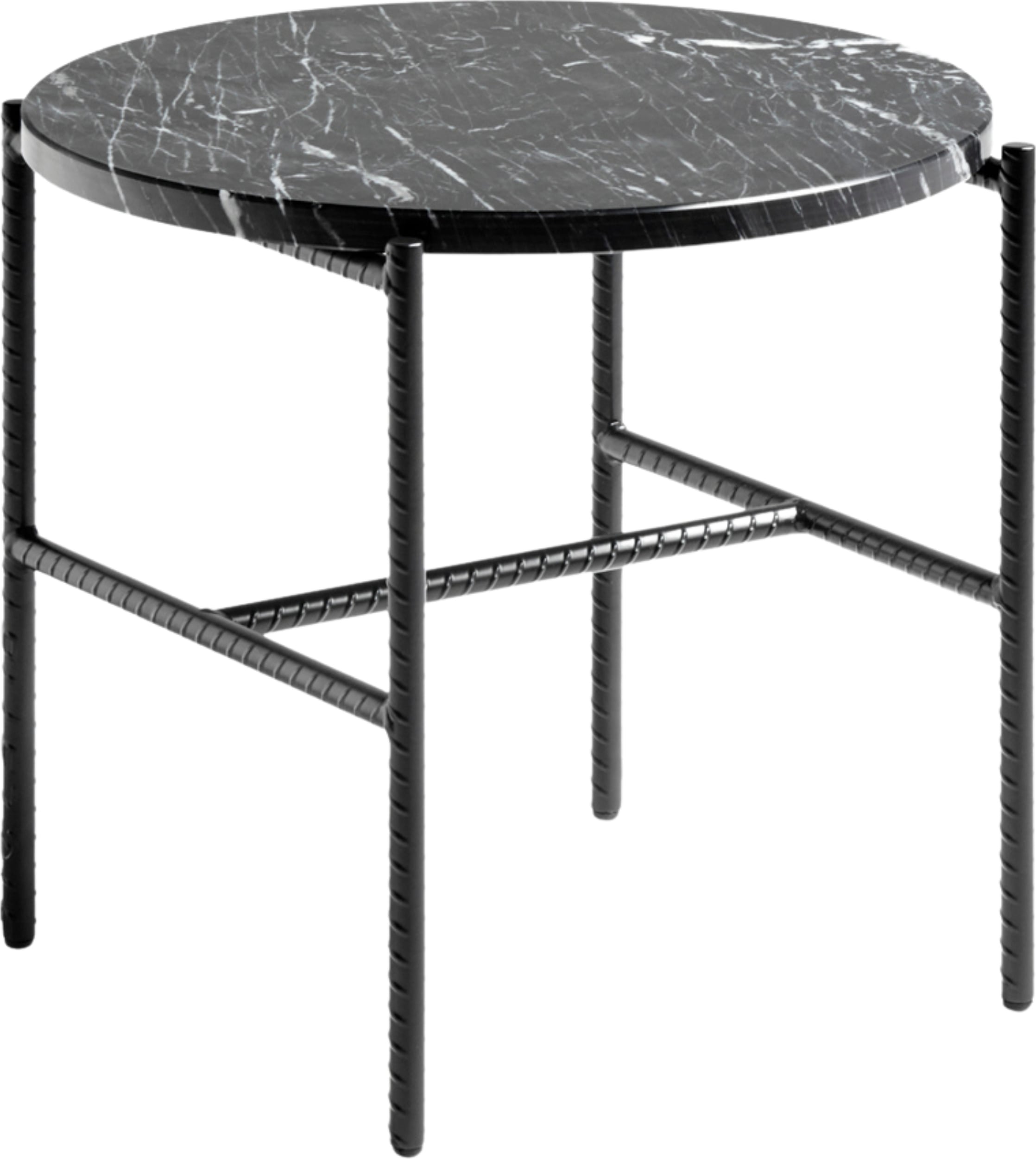Stolik boczny Rebar okrągły 45 x 40,5 cm czarny marmur