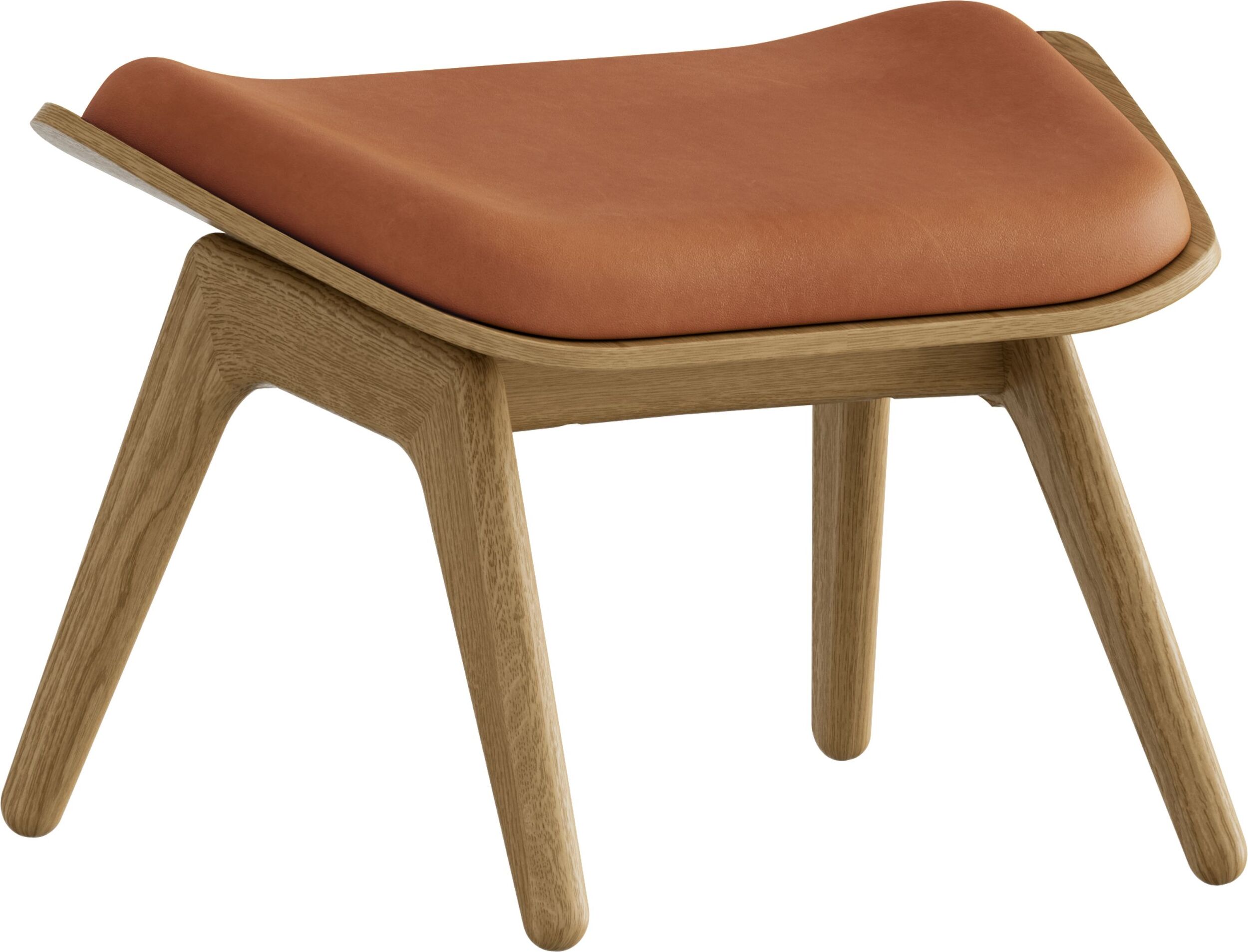 Podnóżek The Reader Dunes Rust skórzany na dębowych nogach