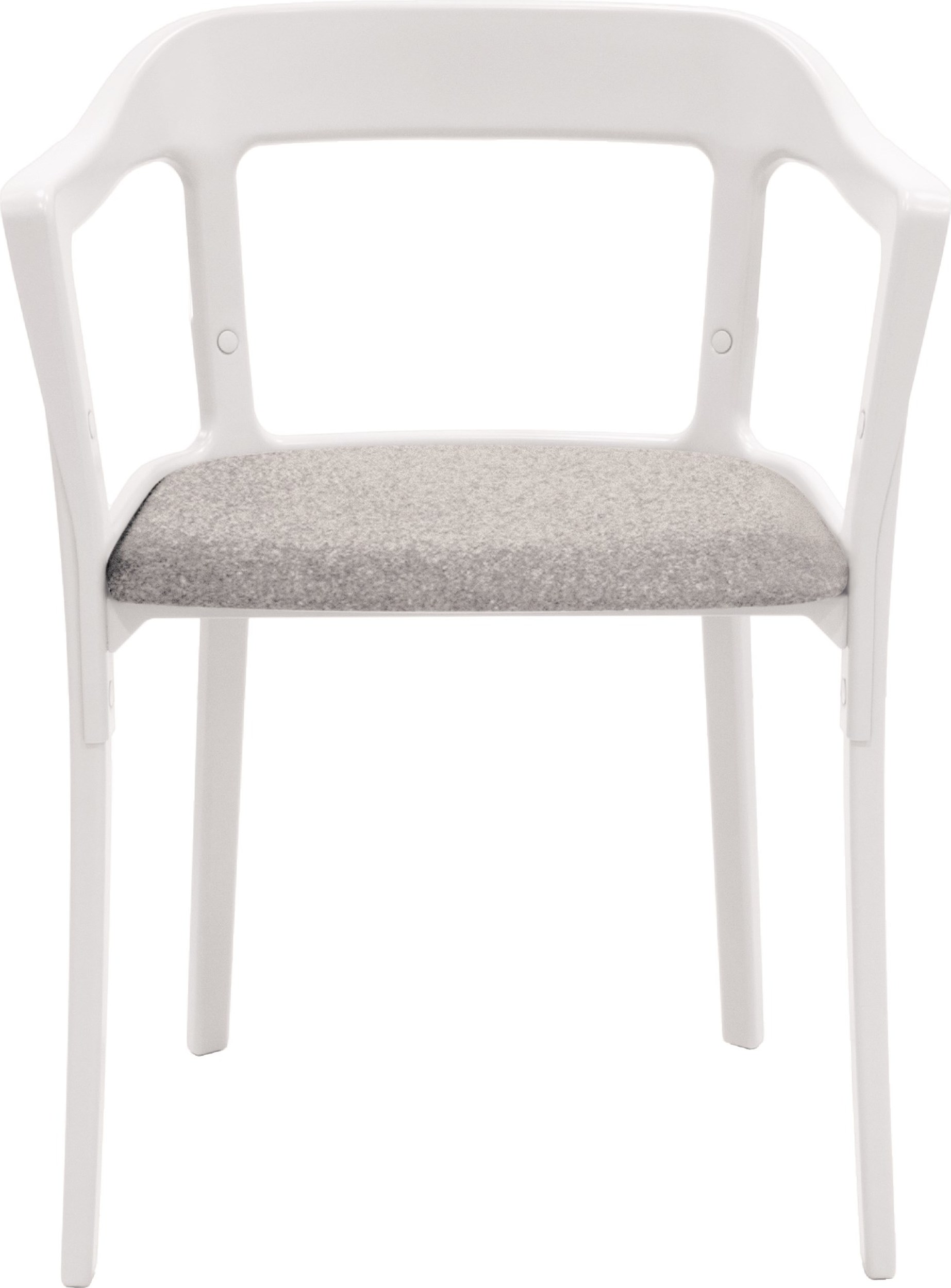 Krzesło Steelwood tapicerowane biało-szare