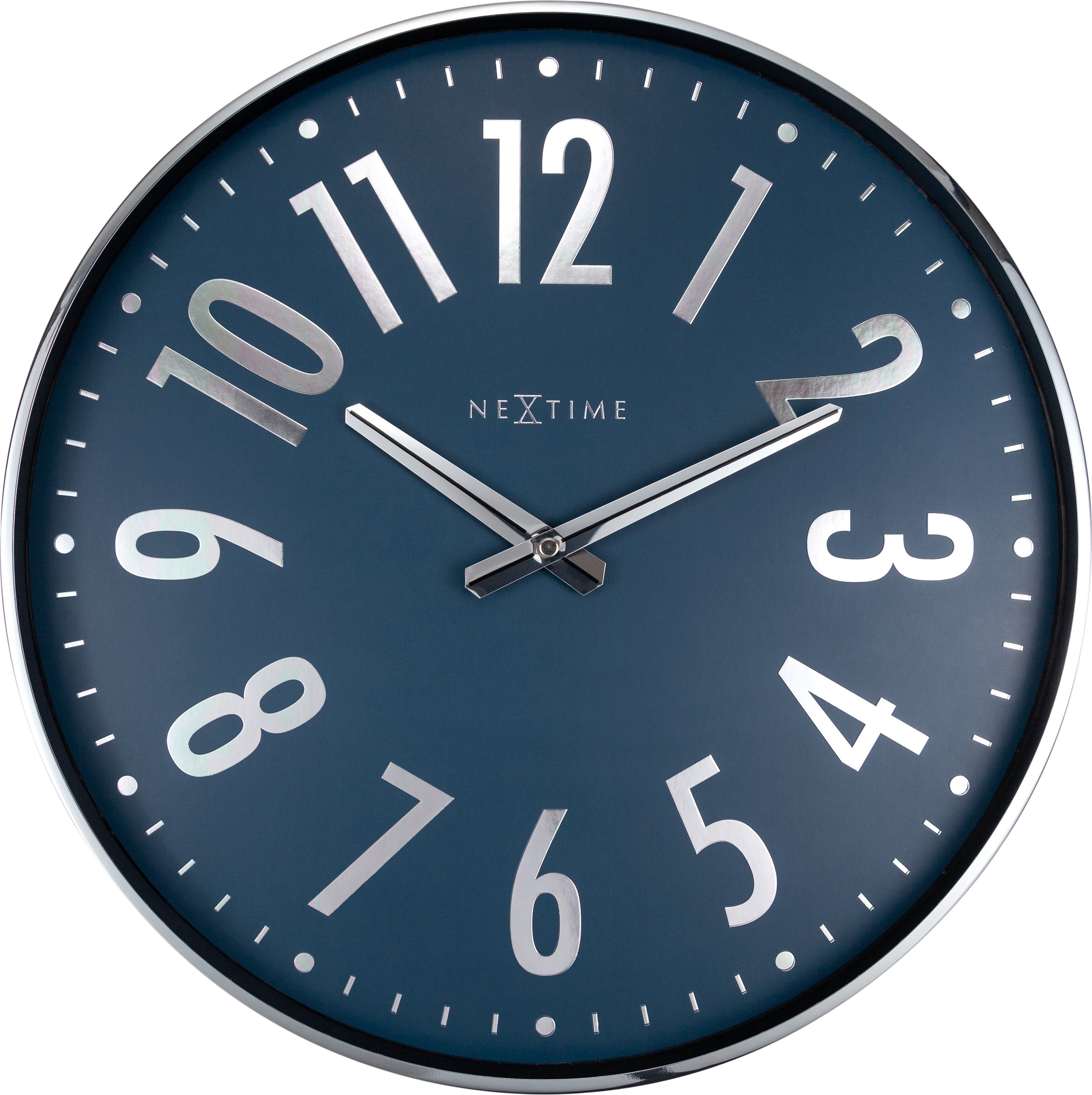 Zegar ścienny Alchemy niebiesko-srebrny