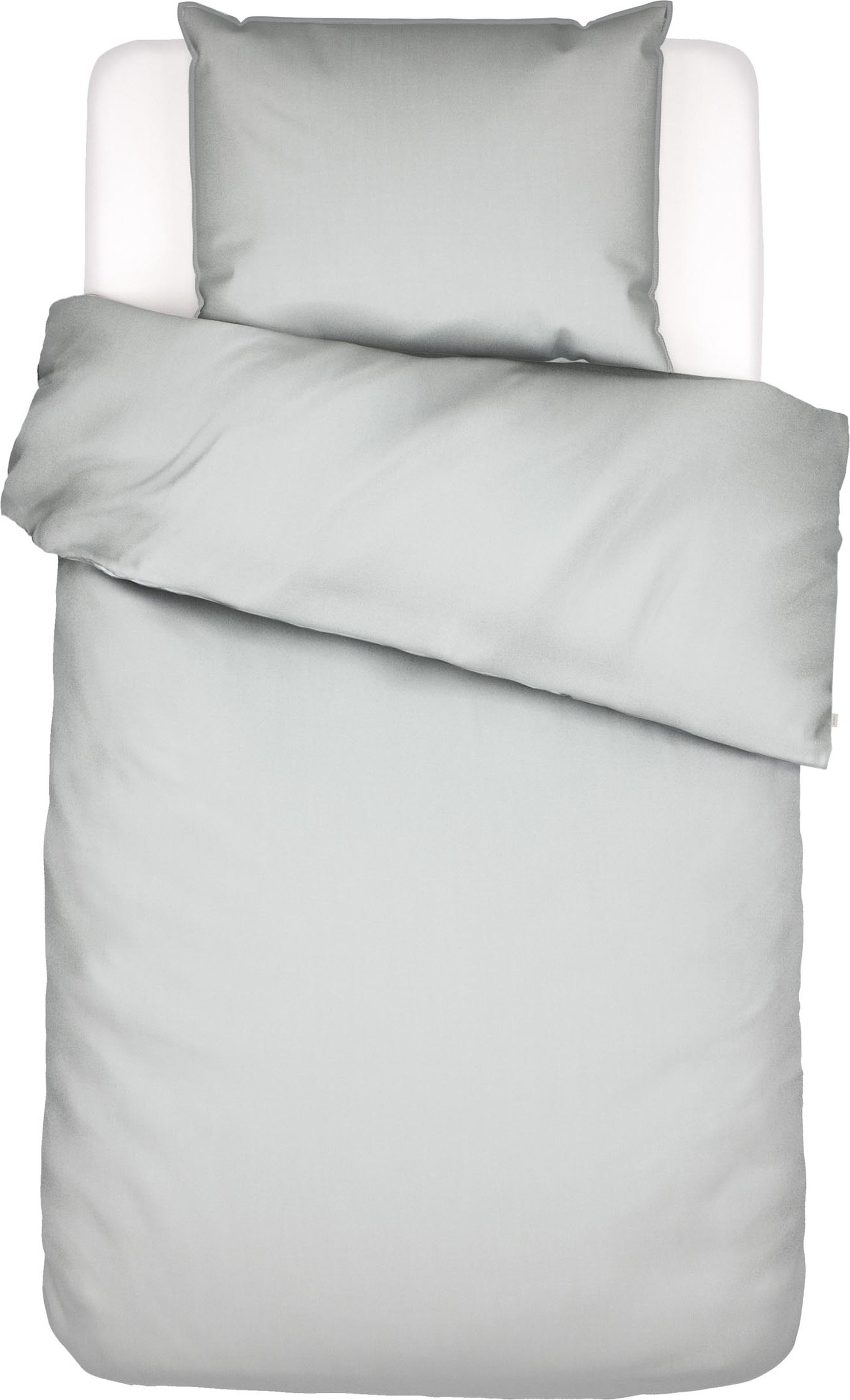 Pościel Minte 155 x 220 cm szara z poszewką na poduszkę 80 x 80 cm zapięcie suwak