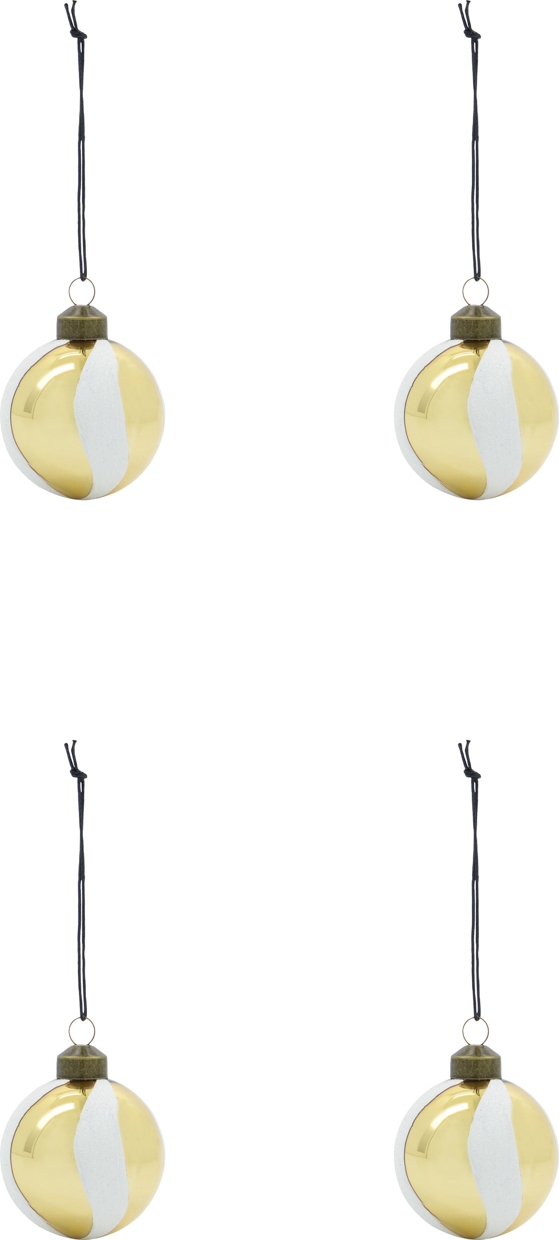 Bombki HDTwister złoto-białe 4 szt.