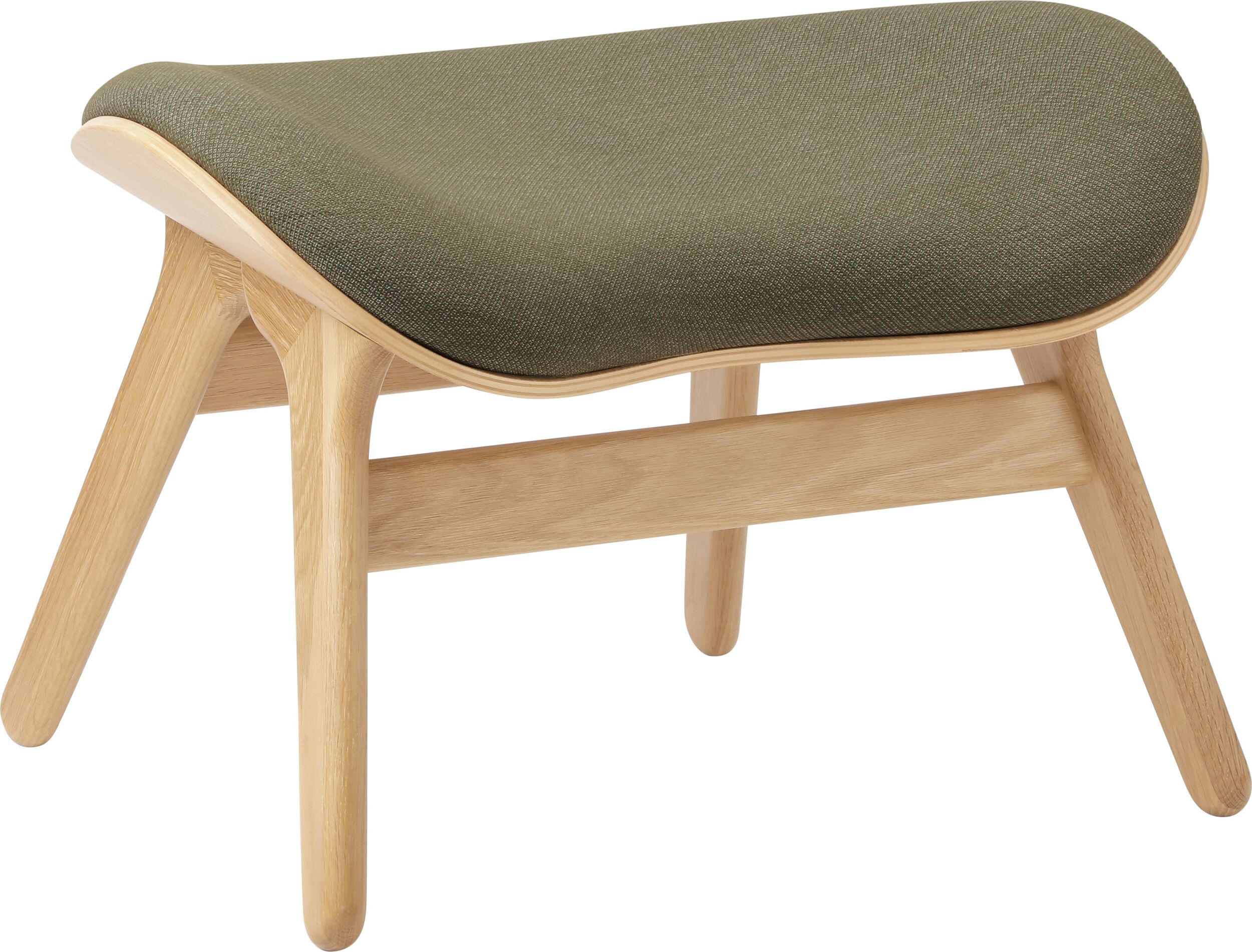 Podnóżek Conversation Piece jasnozielony na dębowych nogach