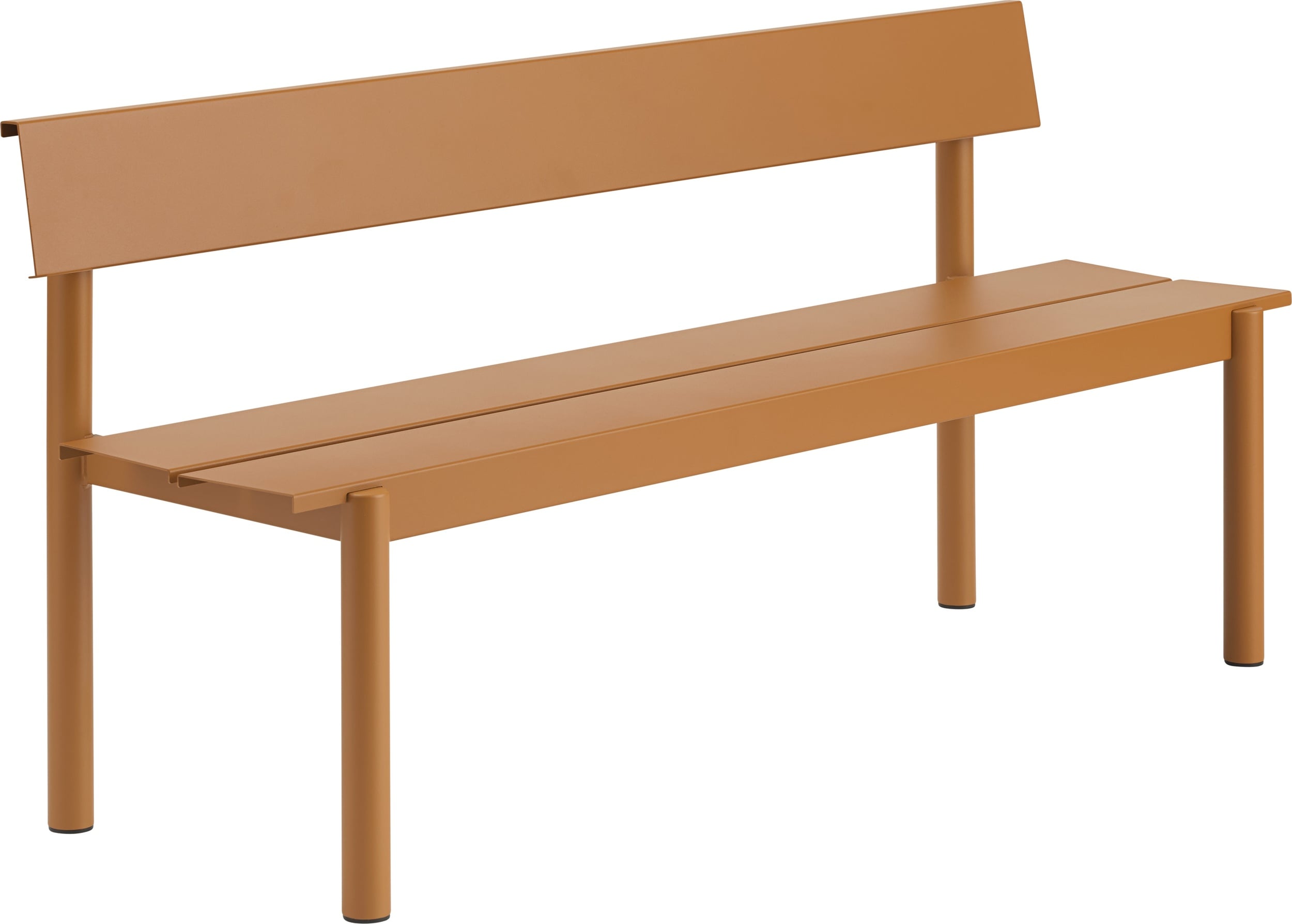 Ławka ogrodowa z oparciem Linear Steel 170 cm ciemnopomarańczowa