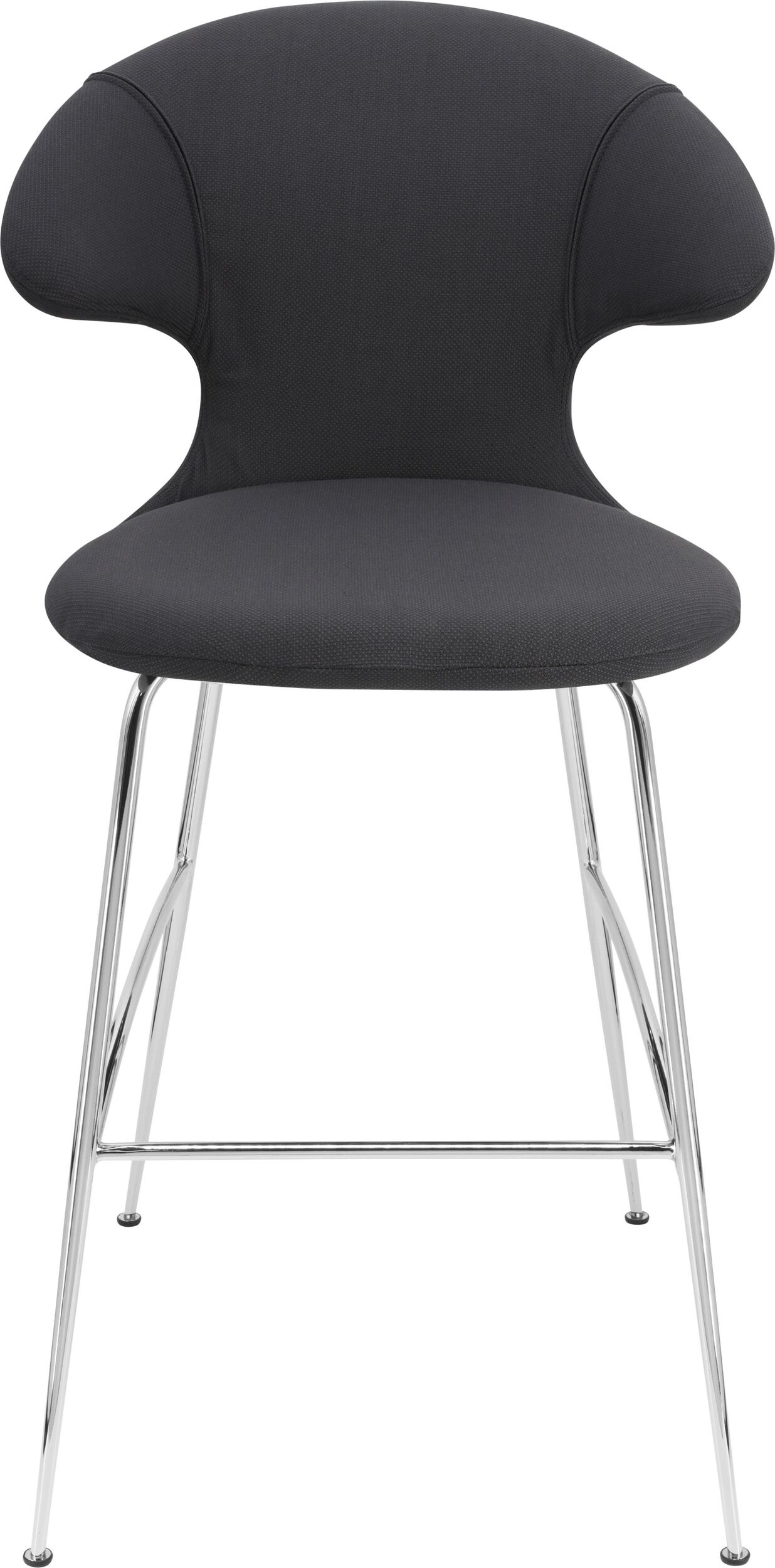 Krzesło barowe Time Flies ciemnoszare na chromowanych nogach