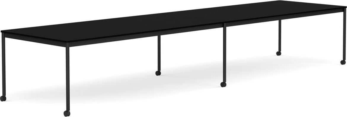 Stół na kółkach Base 110 x 440 cm czarny laminowany ABS nogi czarne