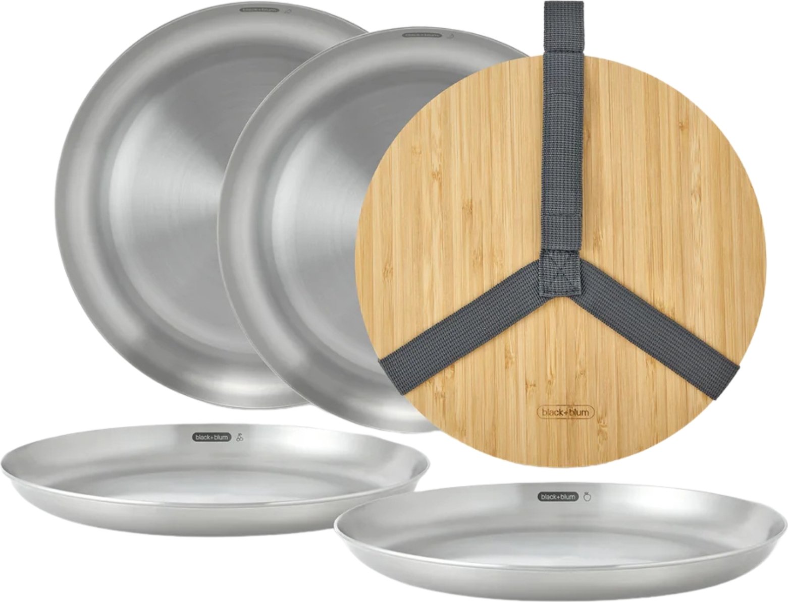 Talerze Black+Blum z pokrywką i uchwytem 6 el.