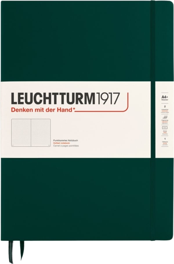 Notes w kropki w twardej oprawie Leuchtturm 1917 A4+ 235 stron leśna zieleń 100 g/m²