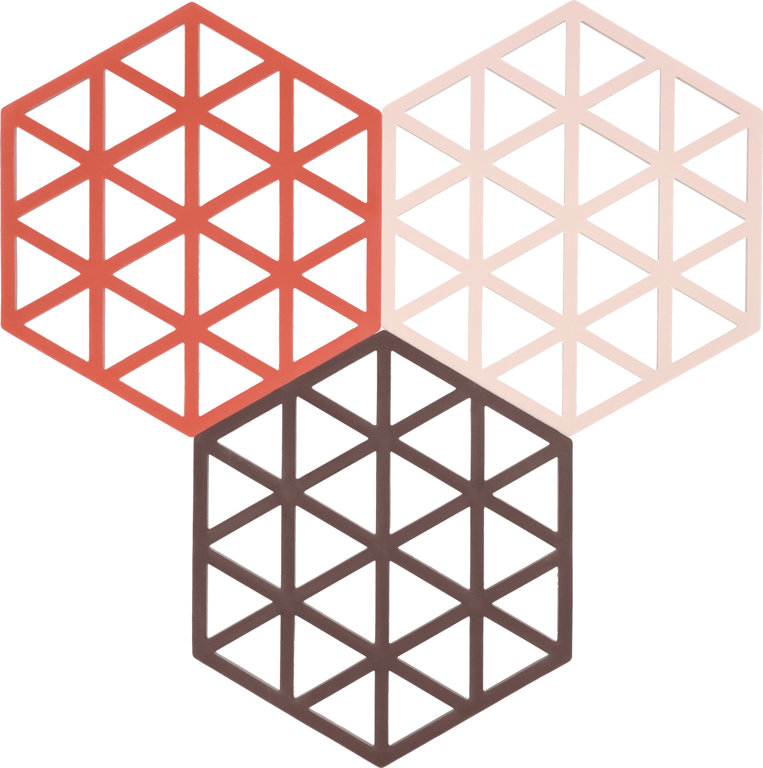 Podstawki pod gorące naczynia Triangles odcienie czerwieni 3 szt.