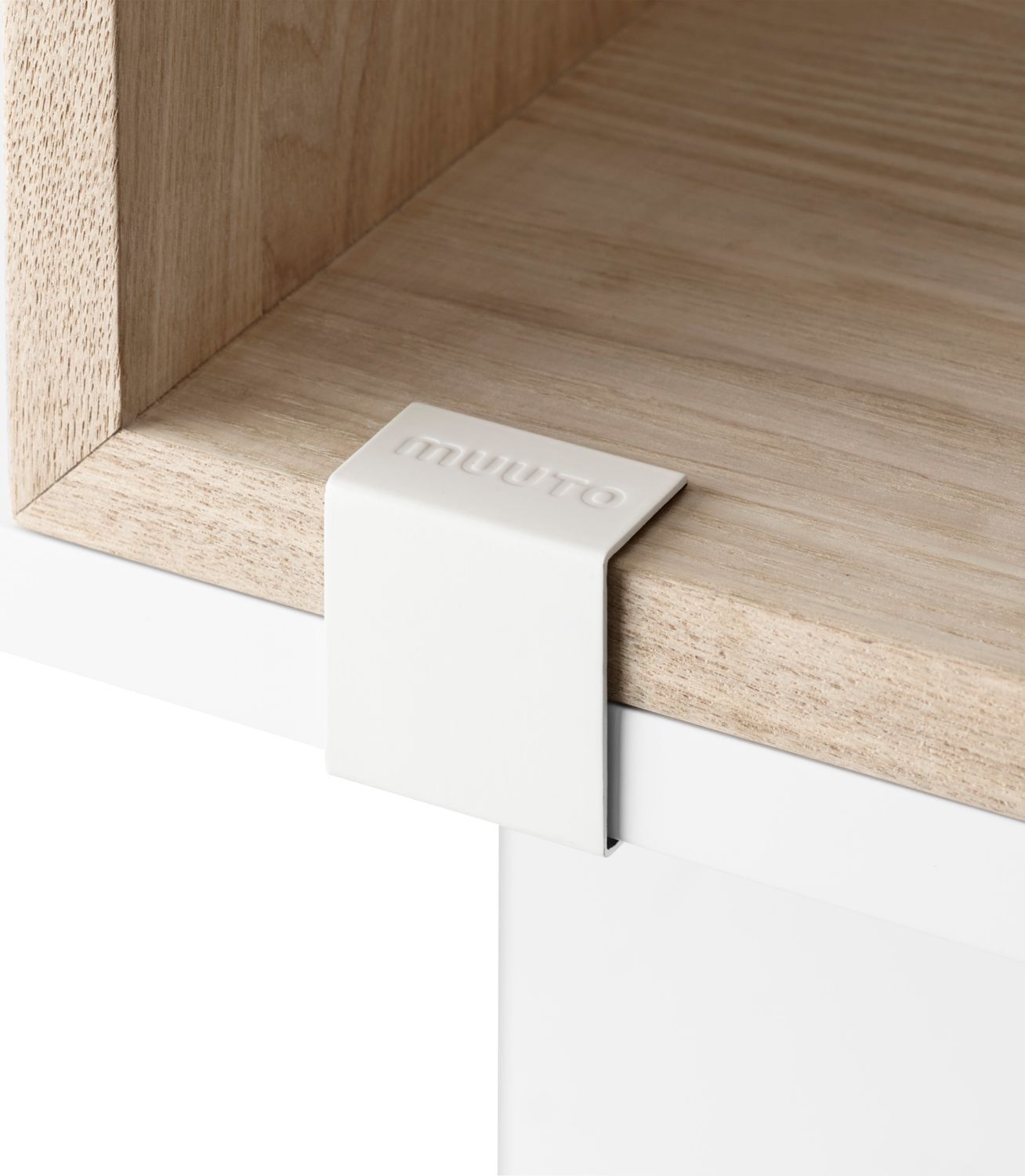 Klipsy do półek modułowych Stacked białe 2 szt.