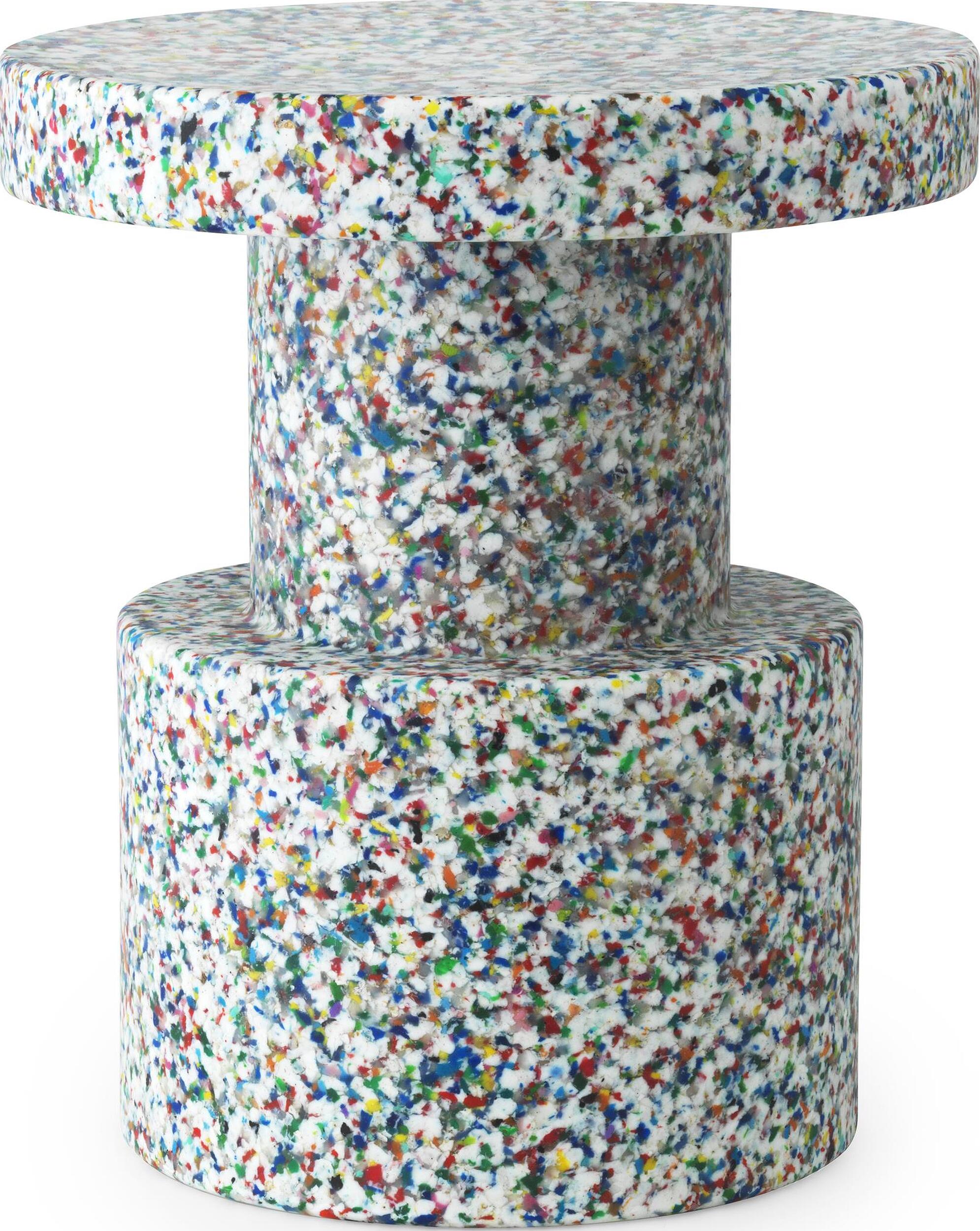 Stołek-Stolik Bit biało-kolorowy