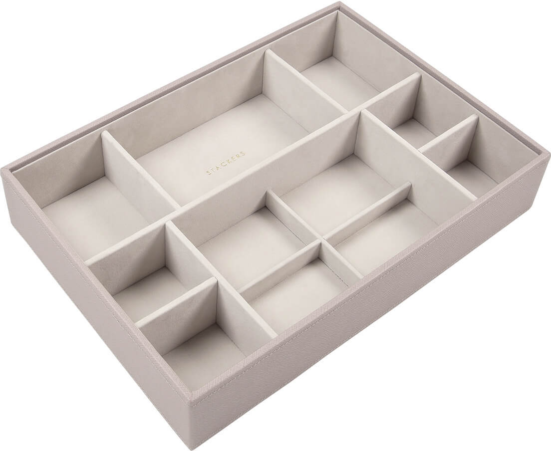 Szkatułka na biżuterię Stackers 11 komorowa supersize velvet taupe