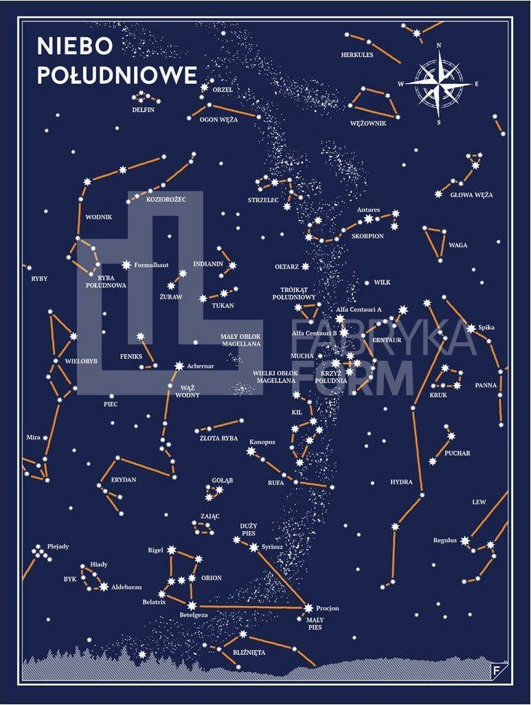 Plakat Niebo Południowe 30 x 40 cm