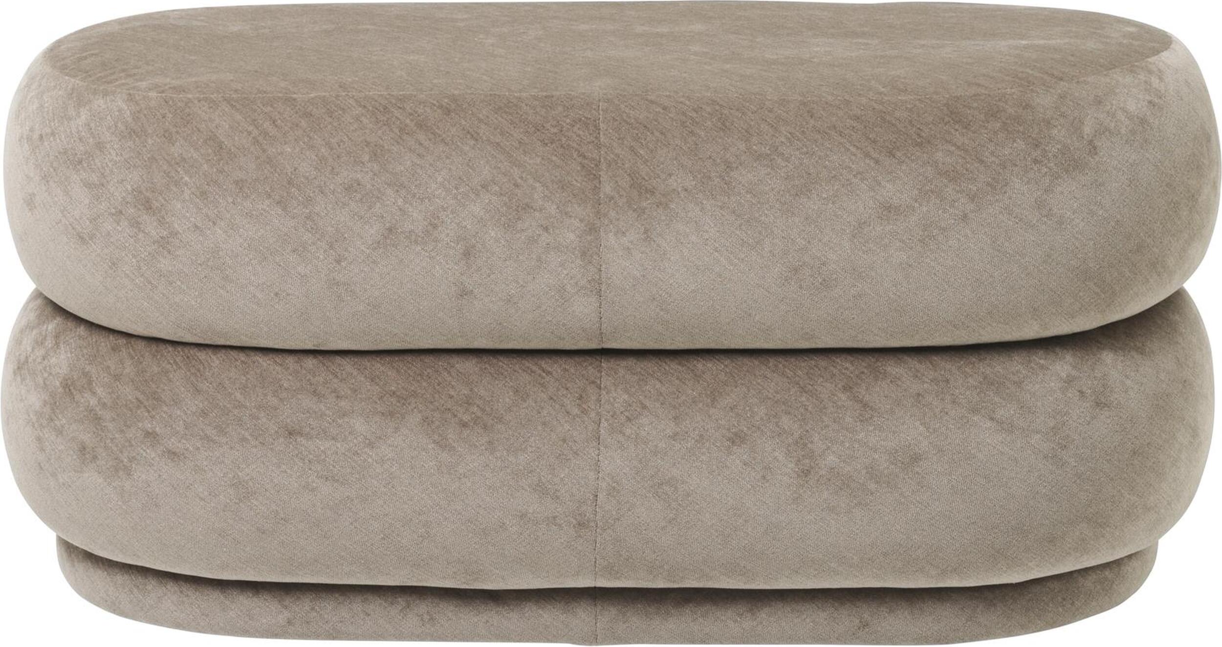 Puf Oval Faded Velvet beżowy