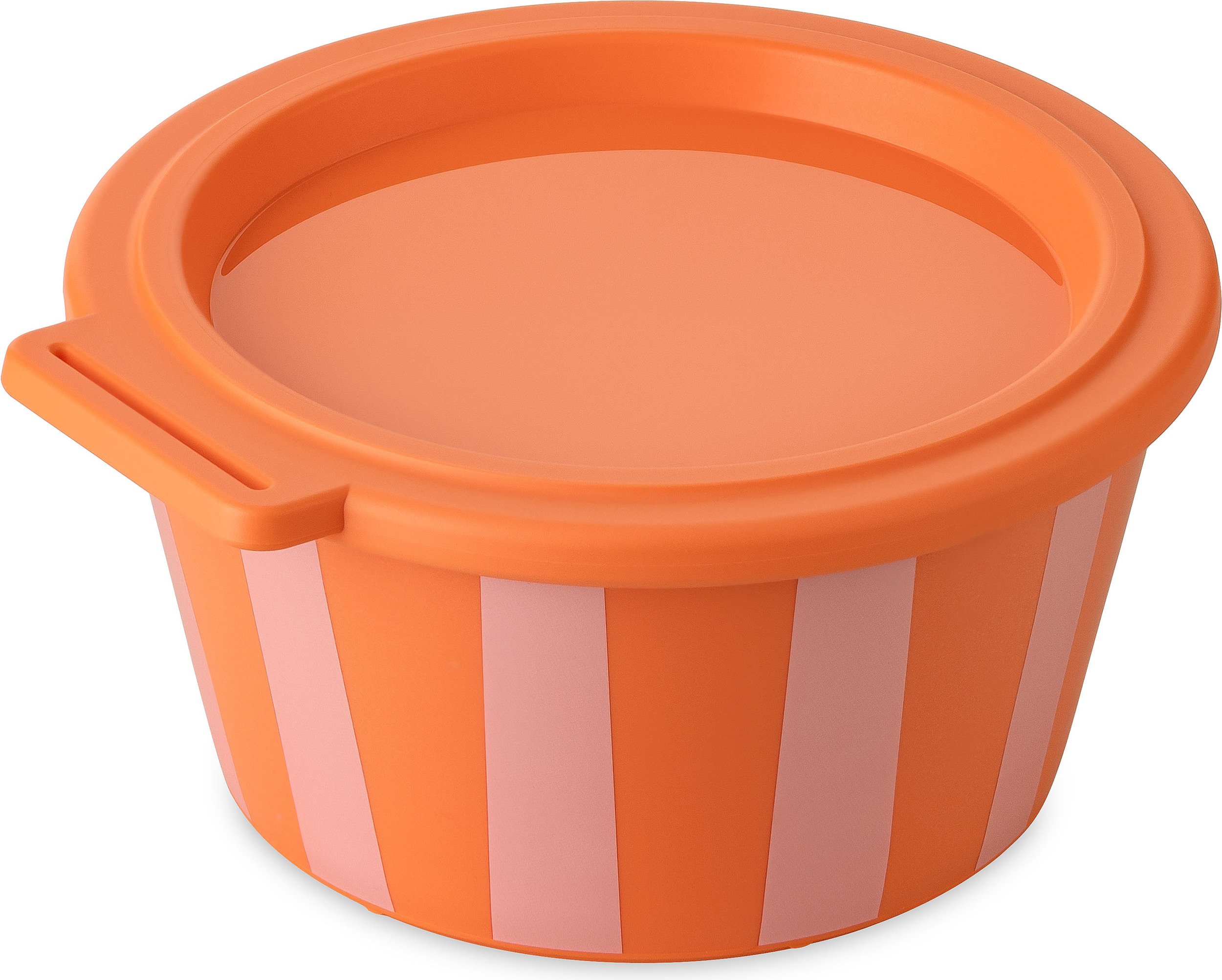 Pojemnik Nora w paski 700 ml pomarańczowo-różowy z pokrywką