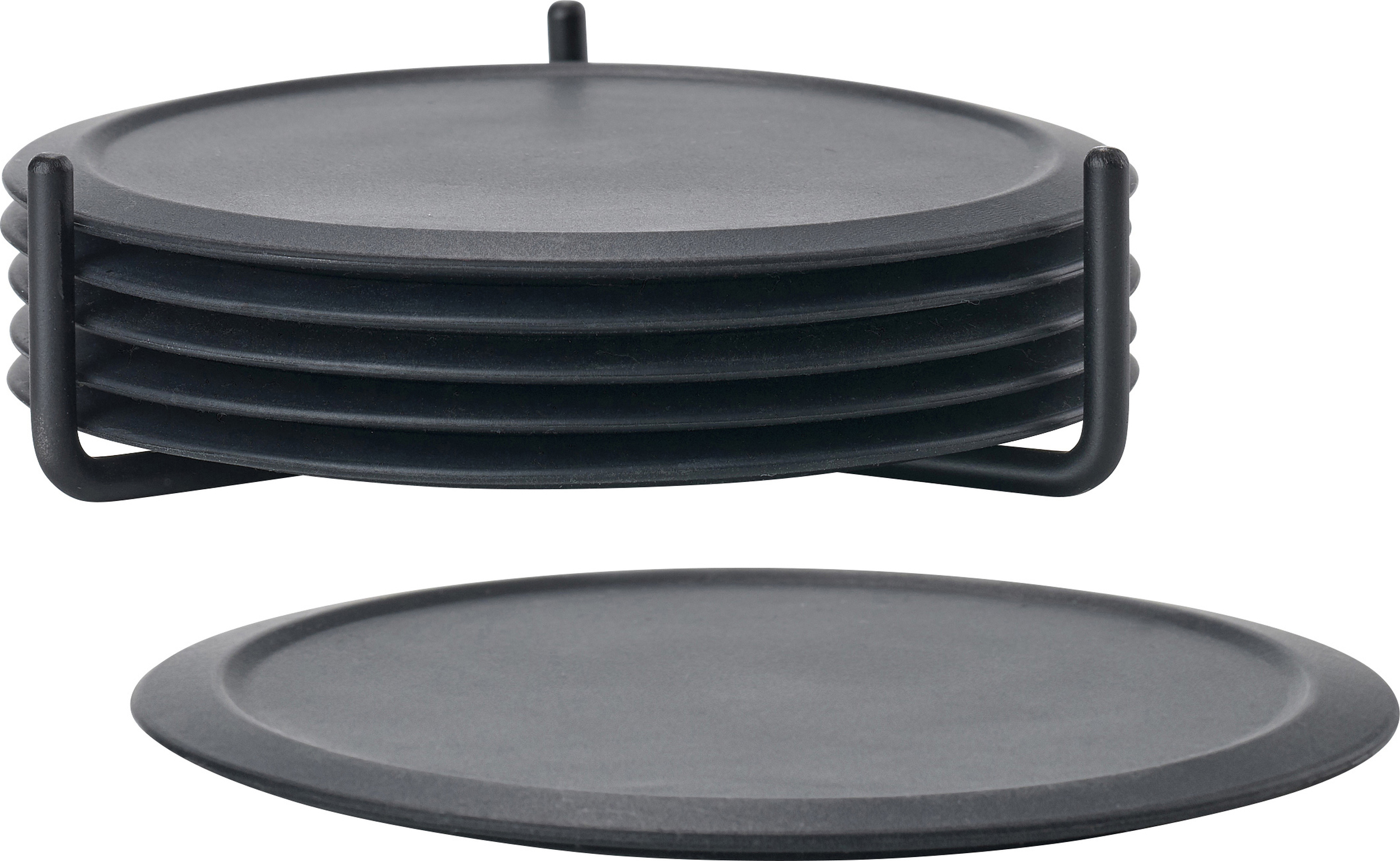 Podstawki pod szklanki Singles czarne 6 szt.