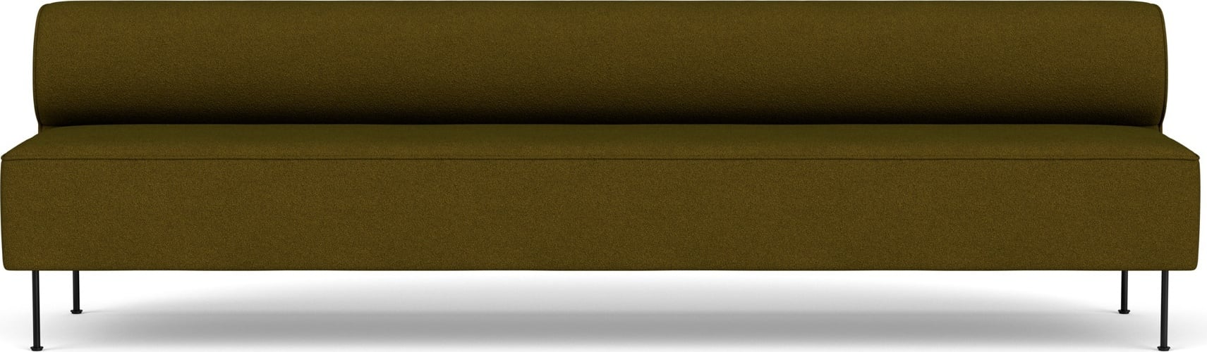 Sofa modułowa Eave 280 cm ciemnozielona na czarnych stalowych nogach