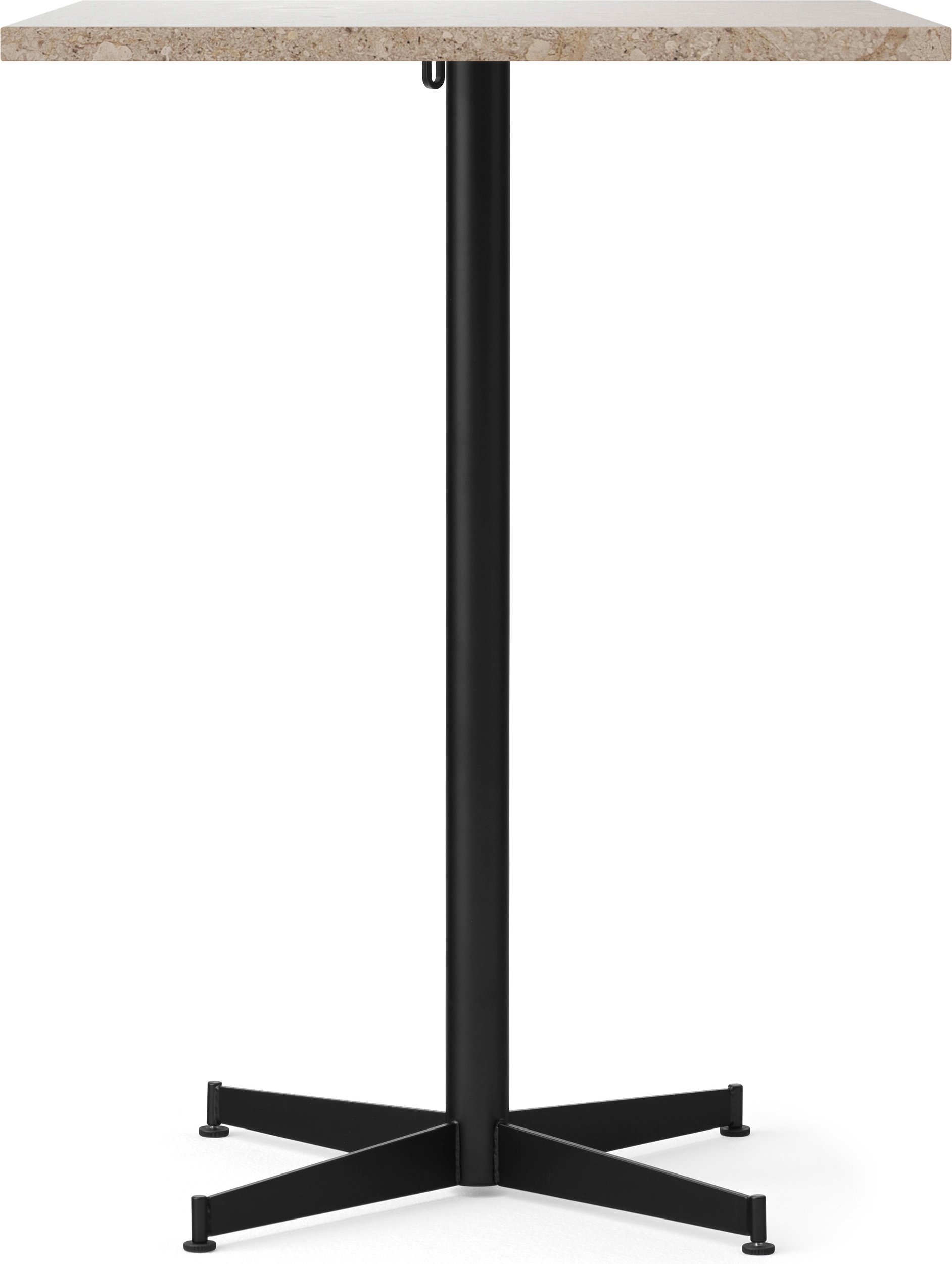 Stół barowy z czarną podstawą Nook Star Base Kunis Breccia kwadratowy 93 cm