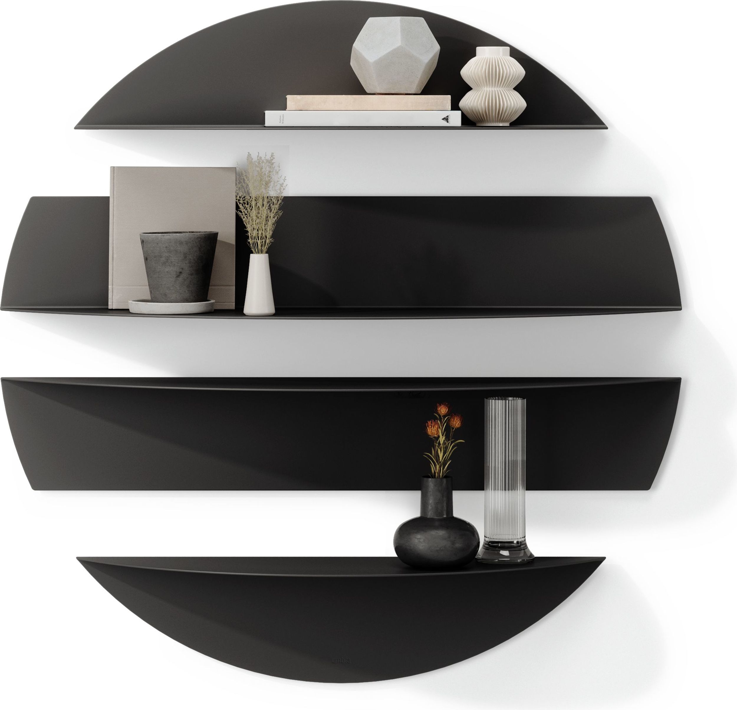 Półki ścienne Solis czarne 4 szt.