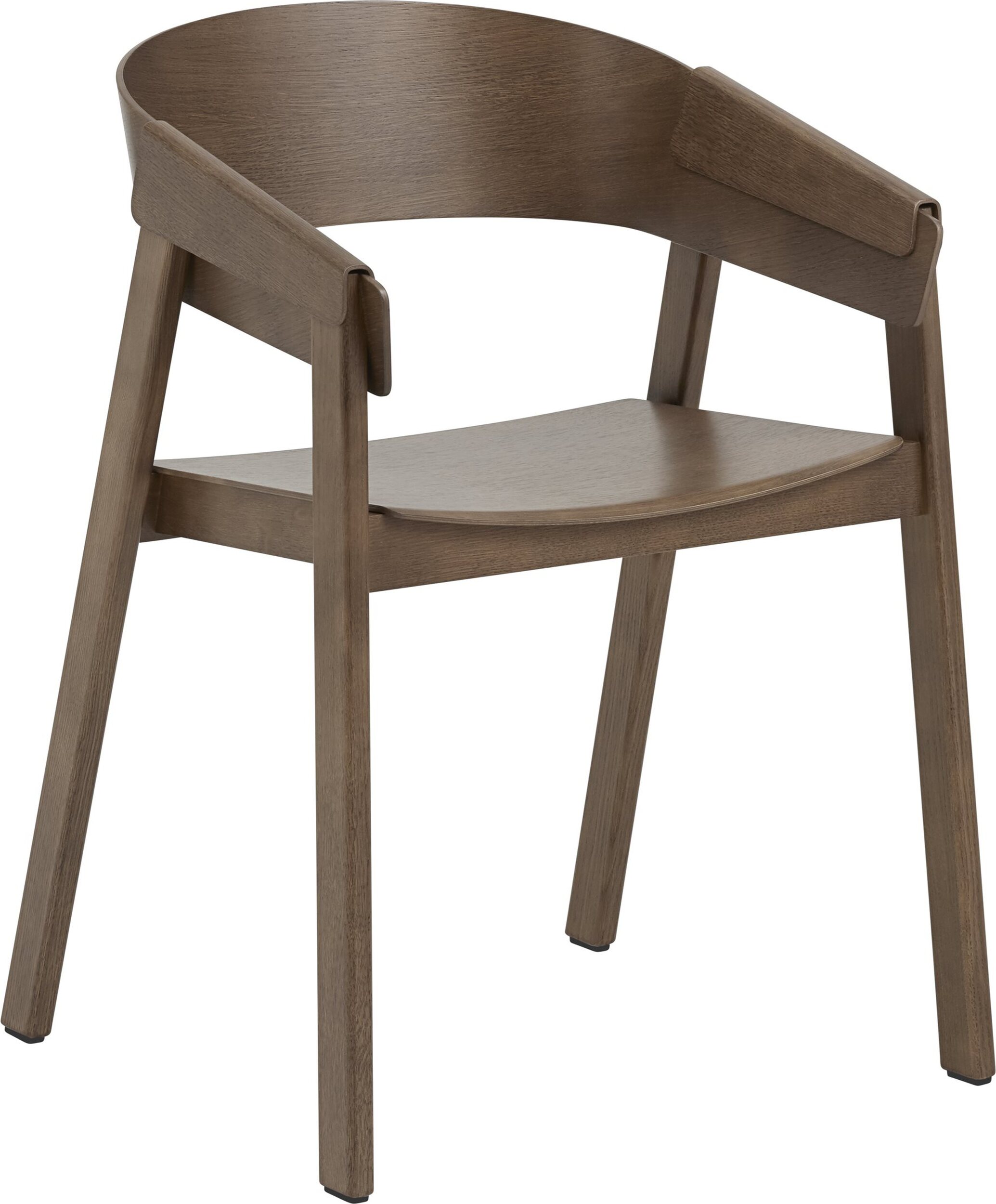 Krzesło Cover ciemny brąz z podłokietnikami