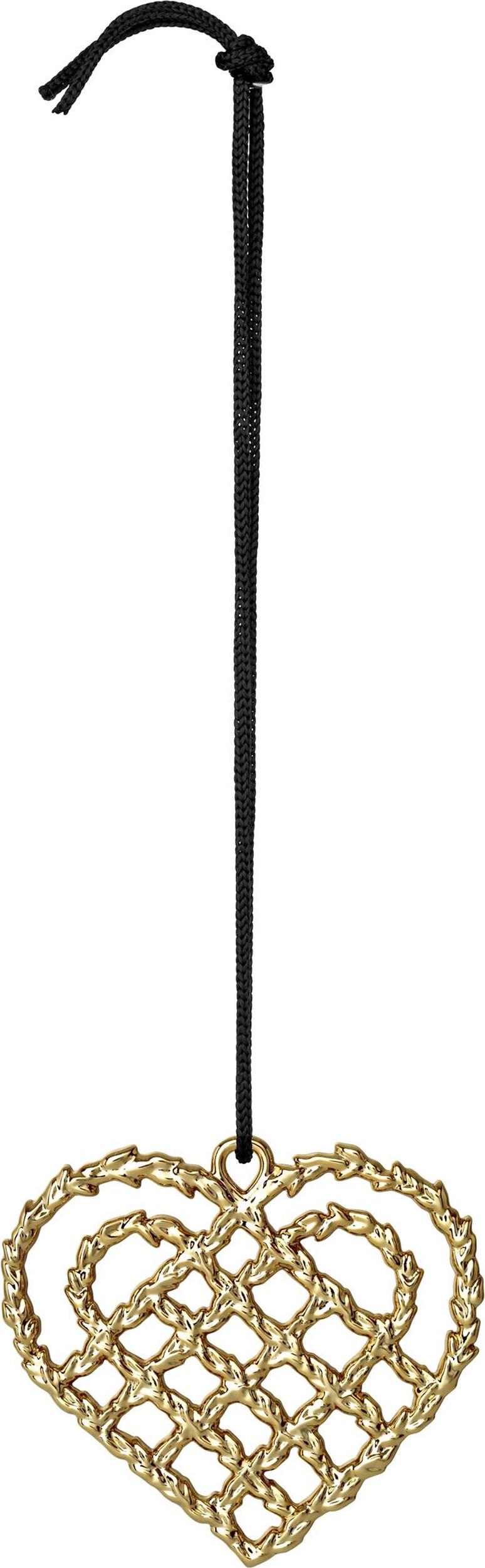 Dekoracja choinkowa Karen Blixen serce w kratkę złota