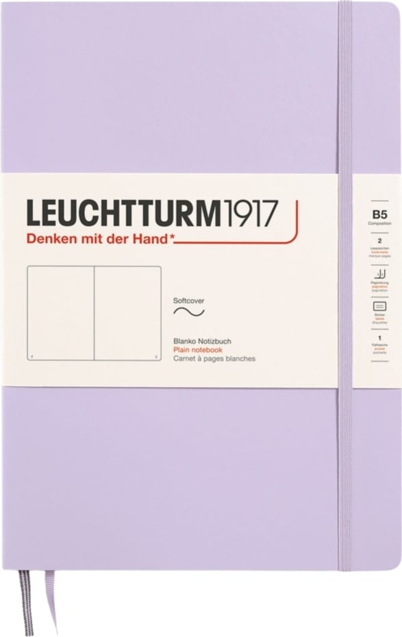 Notes gładki w miękkiej oprawie Leuchtturm 1917 B5 123 strony liliowy 80 g/m²