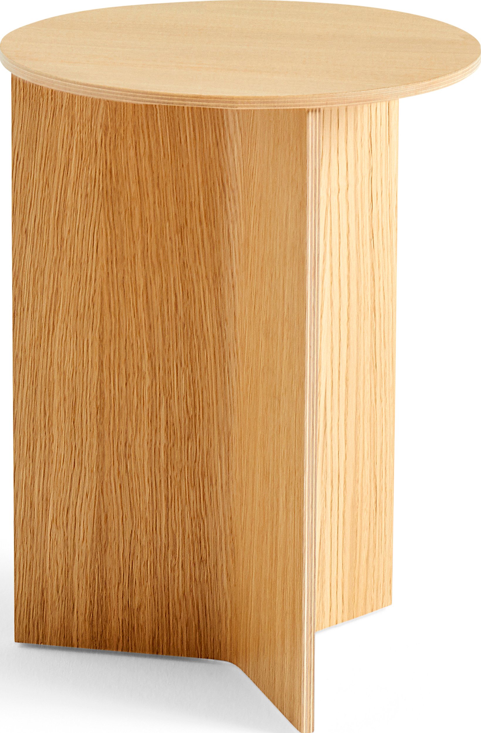 Stolik boczny Slit okrągły 35 cm jasny dąb drewniany