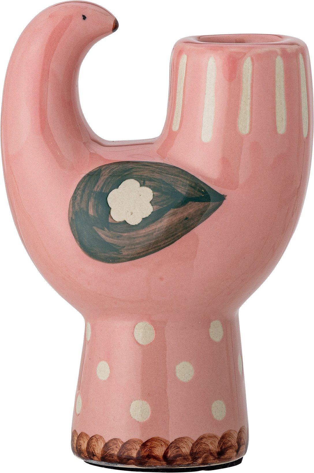 Świecznik na klasyczną świecę Trudy różowy