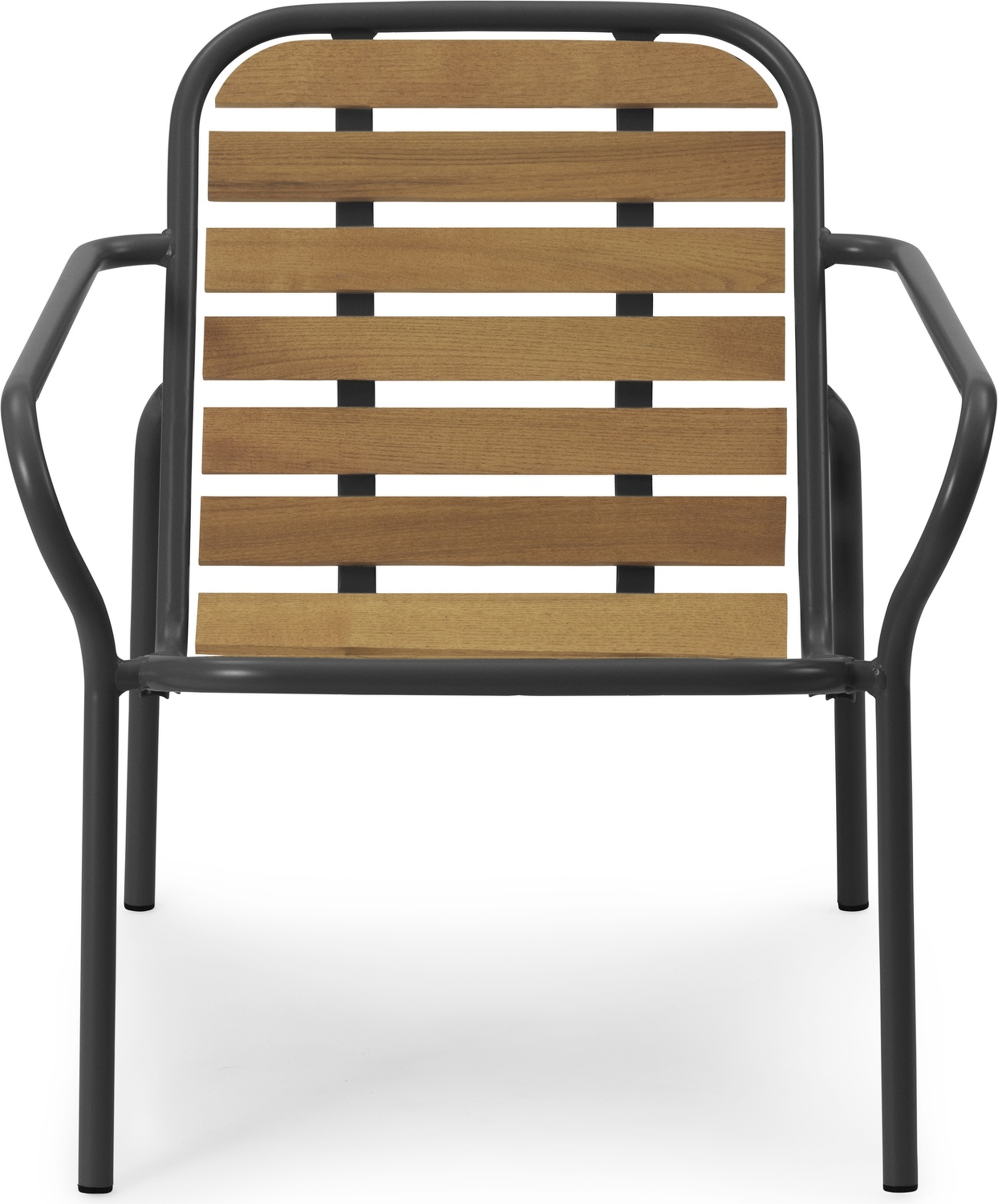 Krzesło ogrodowe Vig 72,5 cm czarne drewniane z podłokietnikami