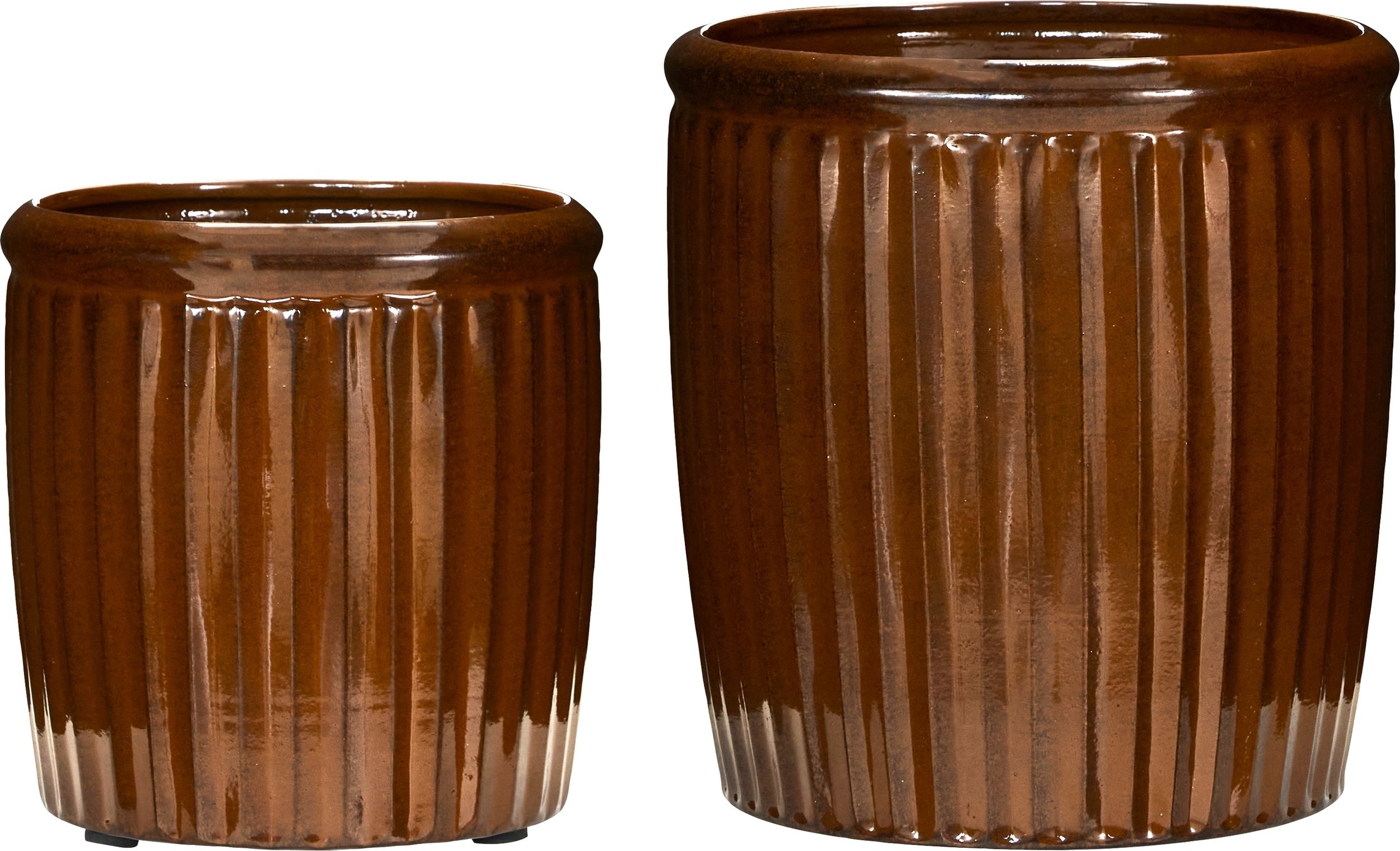 Doniczki Groove 20 cm brązowe 2 szt.