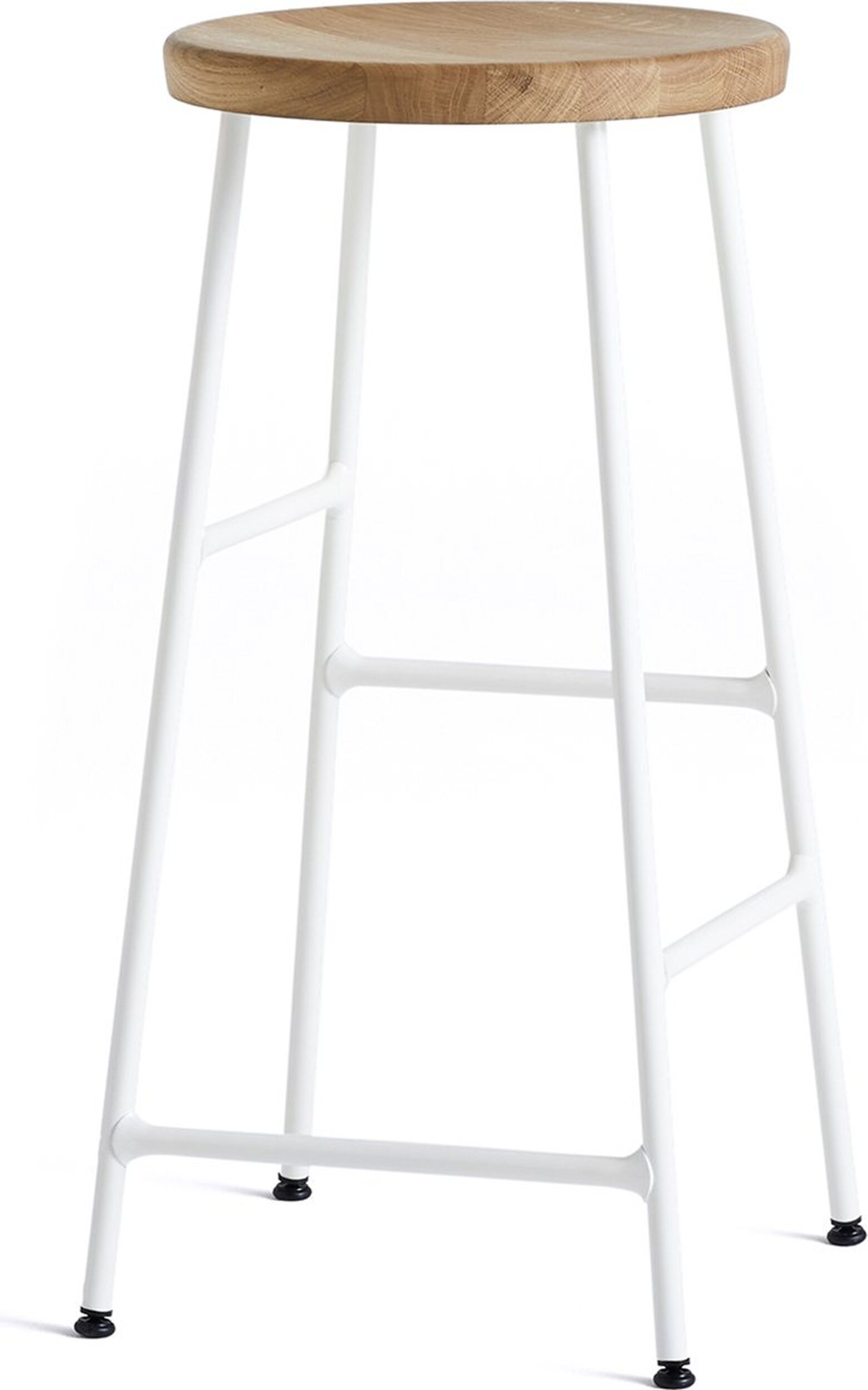 Stołek barowy Cornet 65 cm jasny dąb na białych nogach