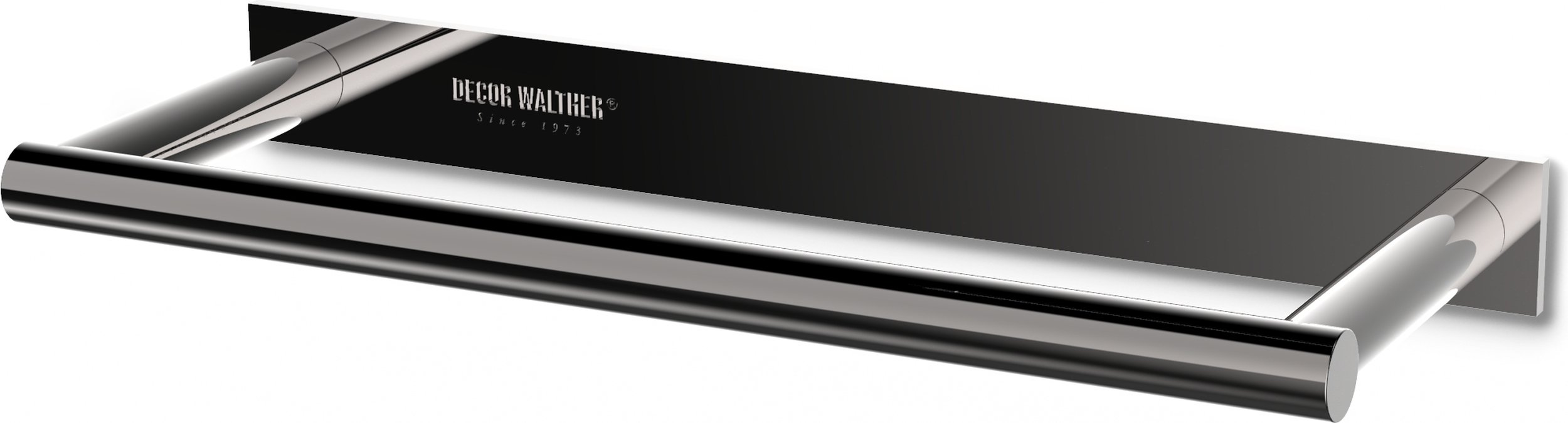 Wieszak reling na ręczniki Mikado Frame 21 cm chrom-czarny z powłoką PVD