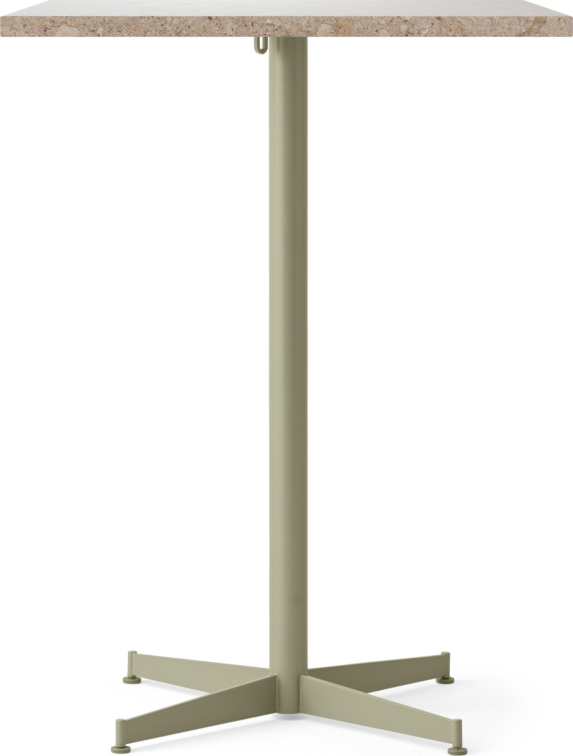 Stół barowy z oliwkową podstawą Nook Star Base Kunis Breccia kwadratowy 93 cm