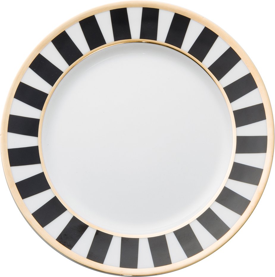 Talerzyki deserowe Stripes czarne 6 szt.