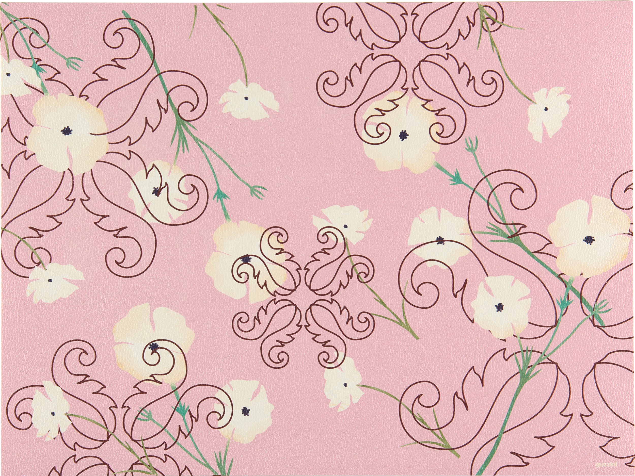 Podkładka pod talerz Fusion w kwiaty 33 x 44 cm różowa