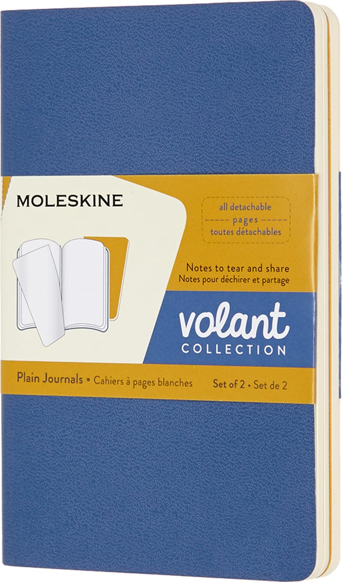 Zeszyty gładkie Moleskine Volant P niebieski i żółty 2 szt.
