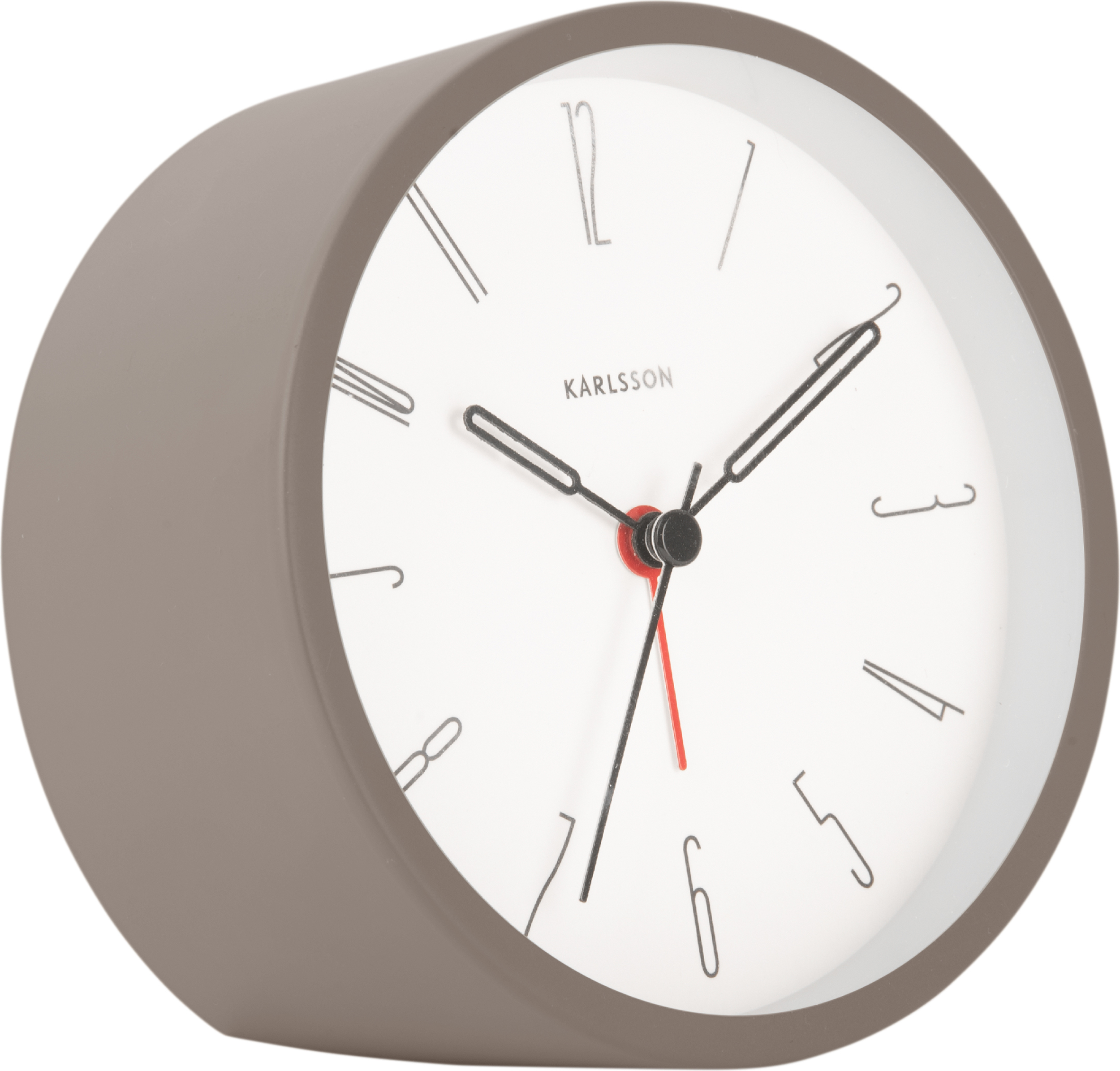 Budzik Belle Numbers ciepły szary