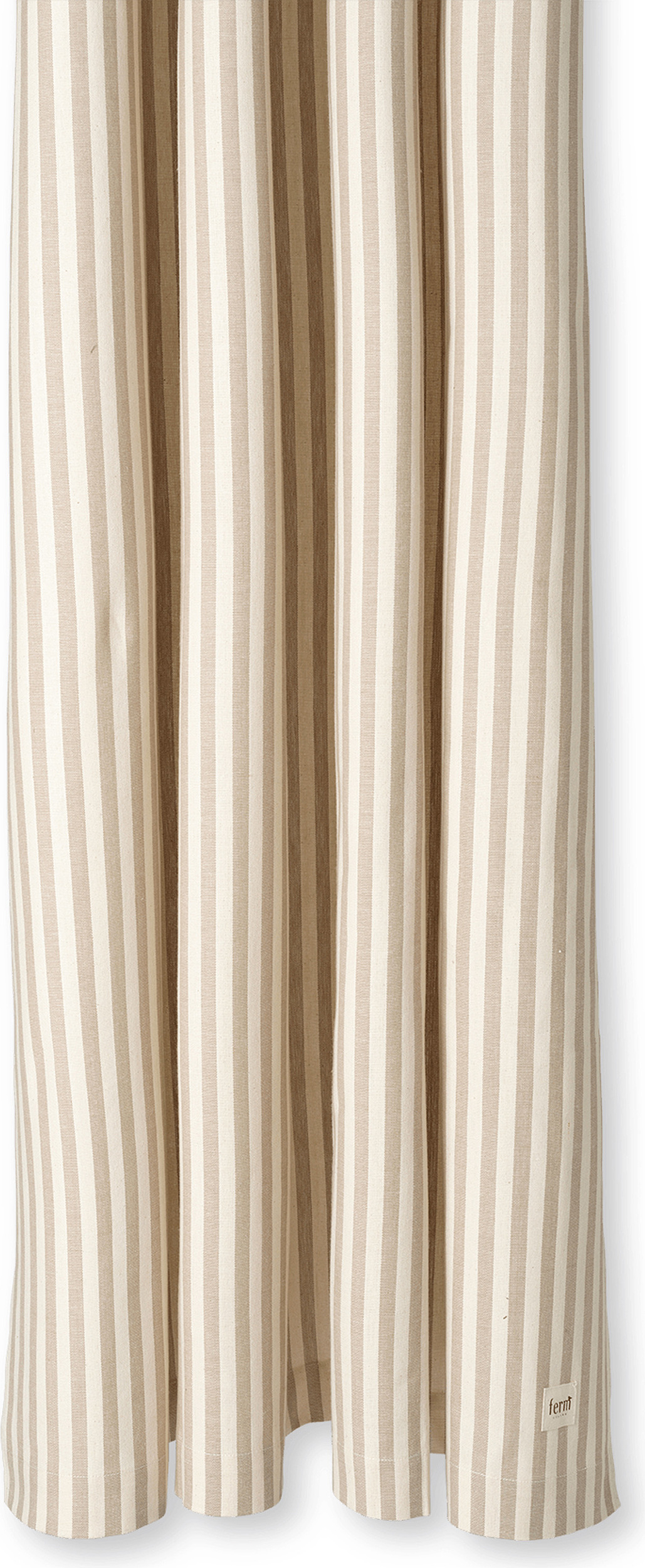 Zasłona prysznicowa Chambray w paski beżowo-biała