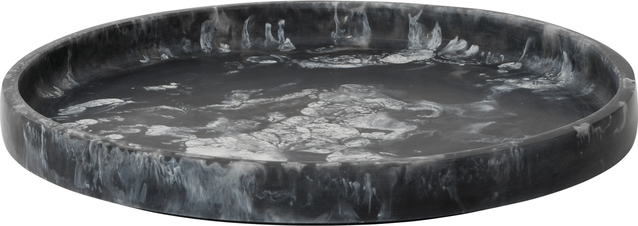 Taca dekoracyjna Mist okrągła 30 cm w kolorze węgla