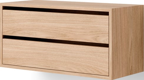 Szafka wisząca z 2 szufladami New Works 38 cm dąb naturalny