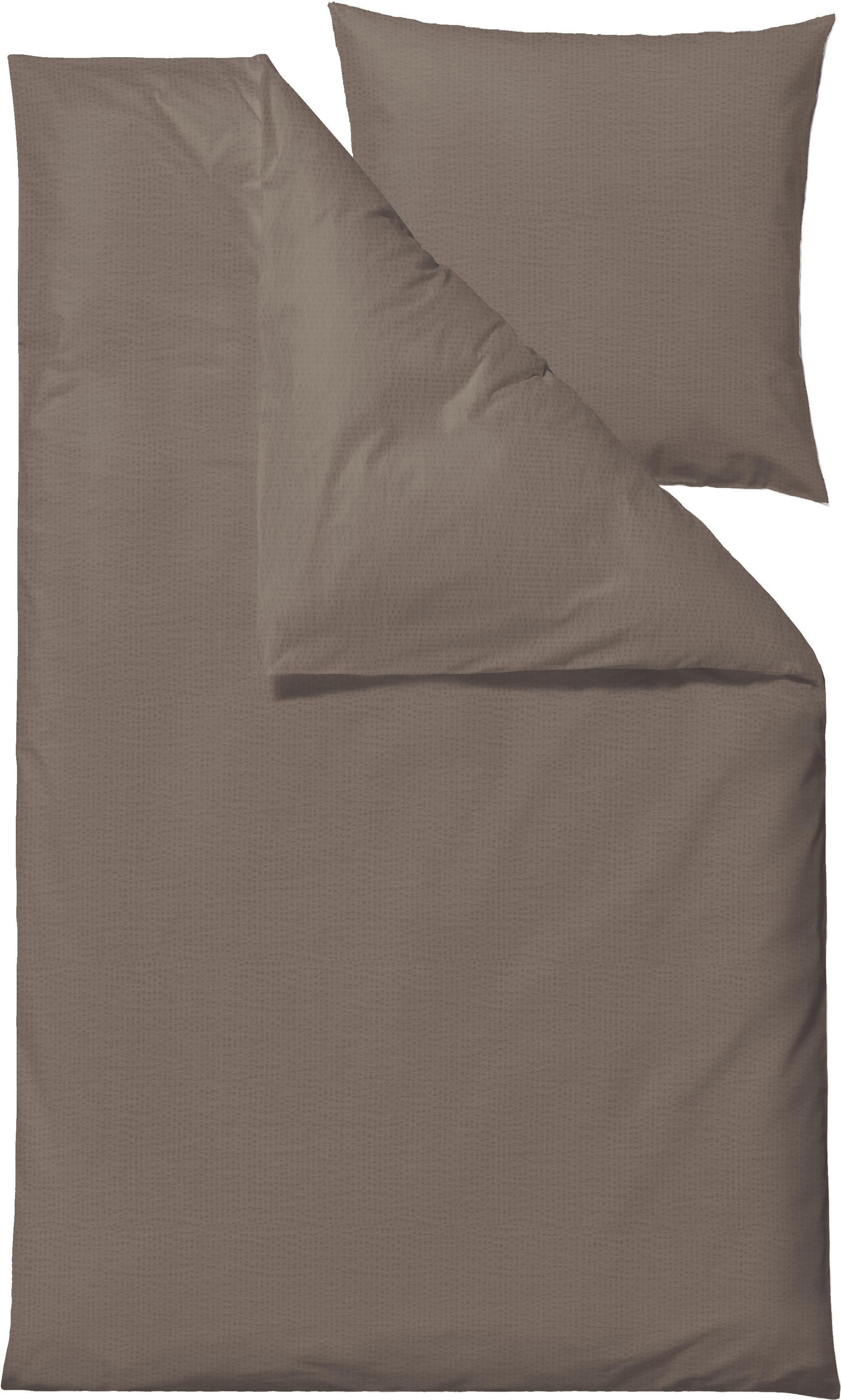 Pościel Wave 135 x 200 cm taupe z poszewką na poduszkę 80 x 80 cm