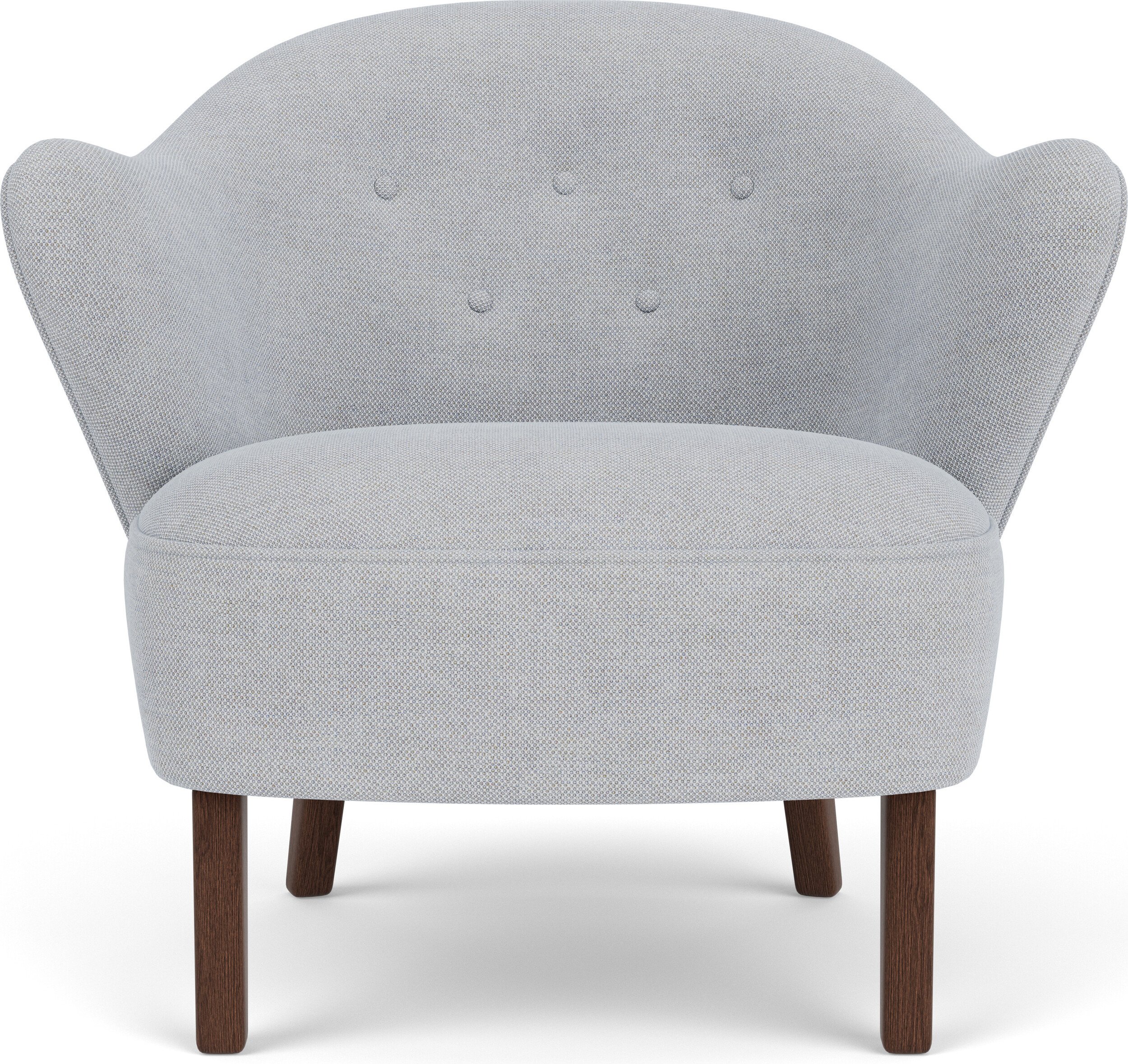 Fotel Ingeborg szary na ciemnych dębowych nogach