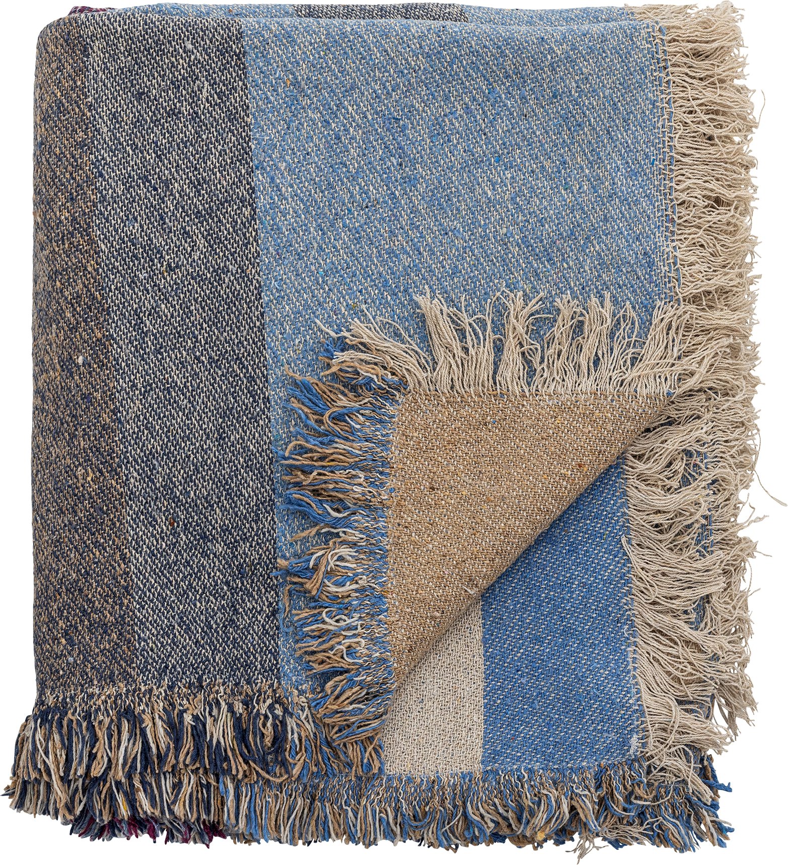 Narzuta Maji 160 x 130 cm niebieska z recyklingu