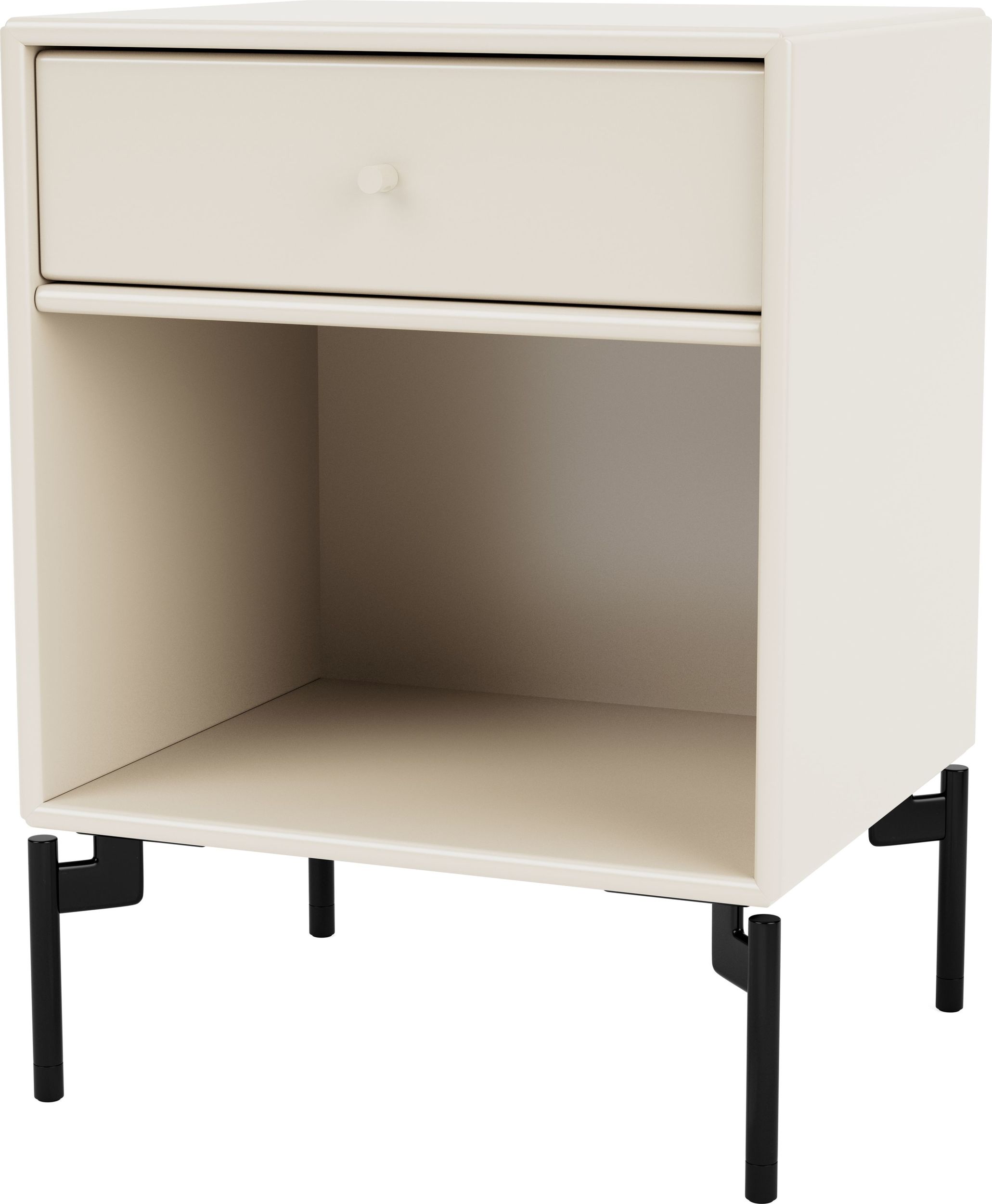 Szafka nocna Dream jasnobeżowa na czarnych nogach